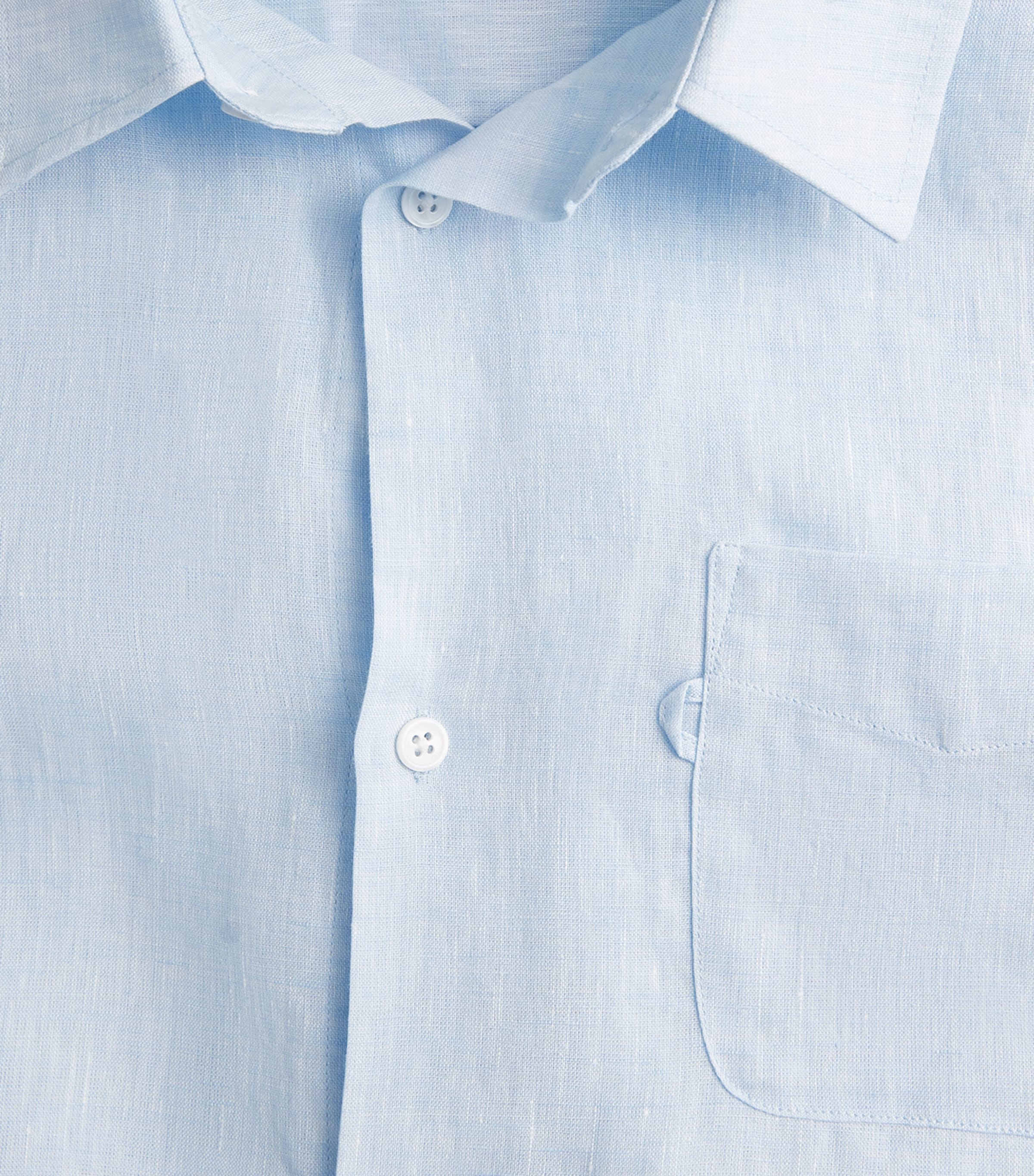 Derek Rose Mens Linen Monaco Shirt Blu Image 6