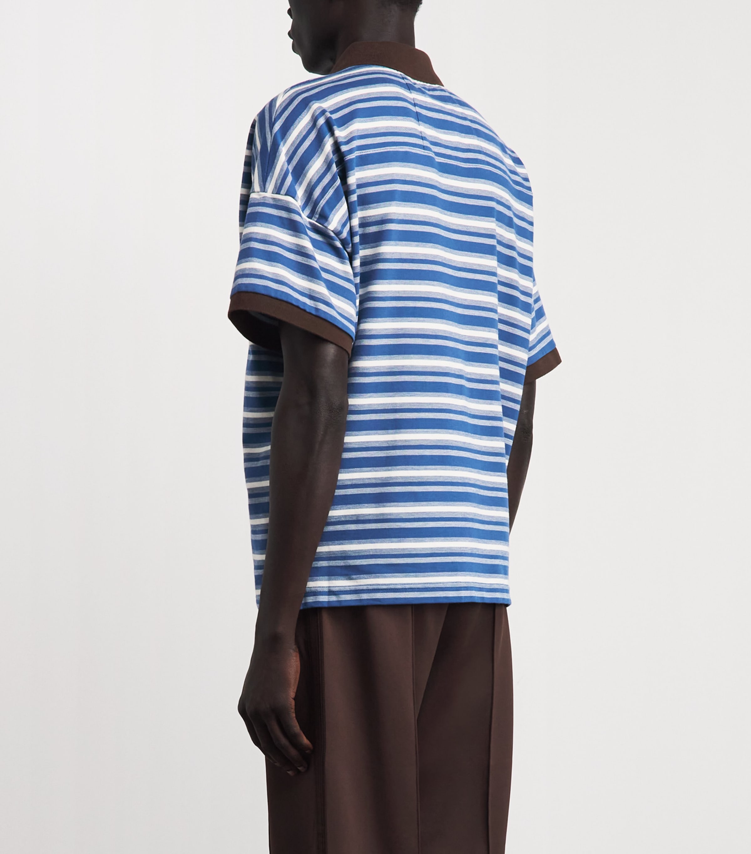 Rhude Mens Cotton Stripe Fontaine Polo Shirt Image 5