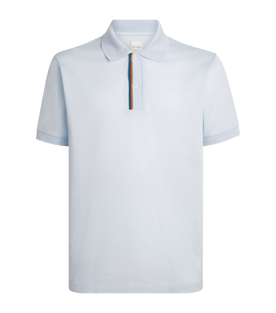 Paul Smith Mens Artist Stripe Polo Shirt Blue Image 1