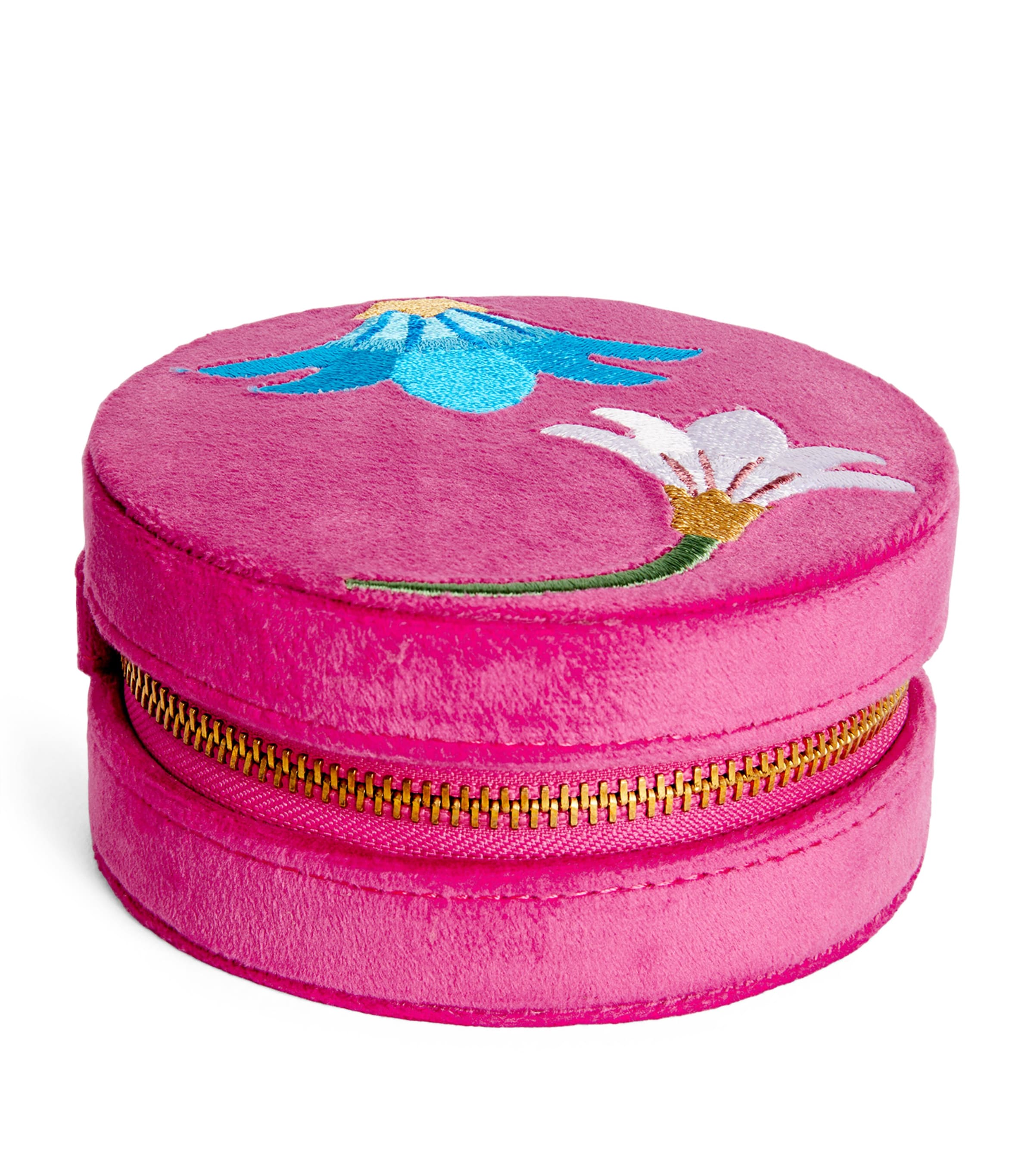 L'atelier Nawbar Velvet Psychedeliah Jewellery Box In Pink