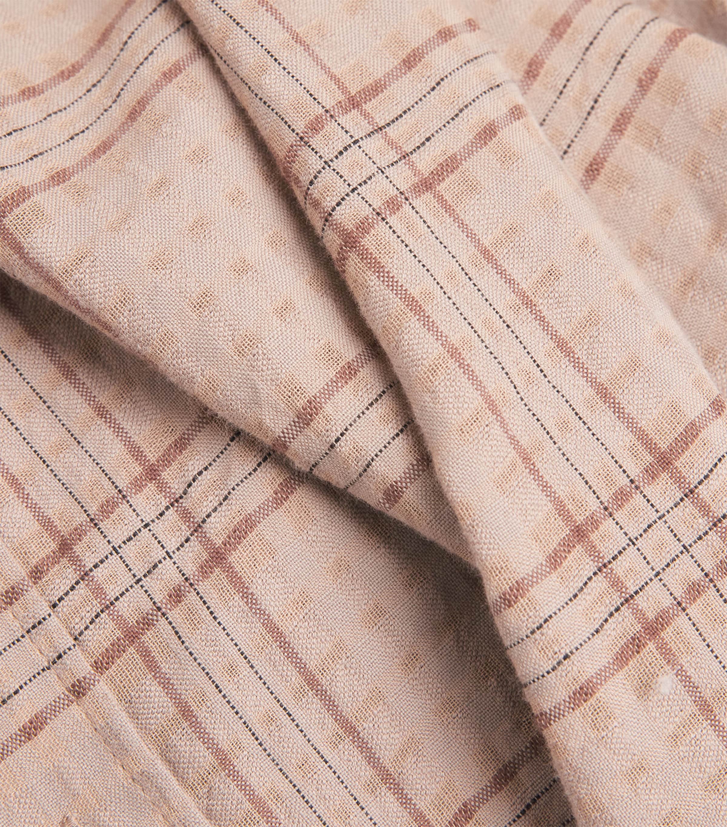 Organic Cotton Check Loose Garrison Shirt BEIGE Image 5