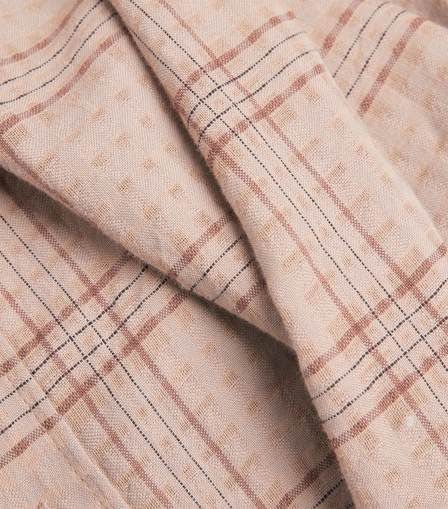 Organic Cotton Check Loose Garrison Shirt BEIGE Image 5
