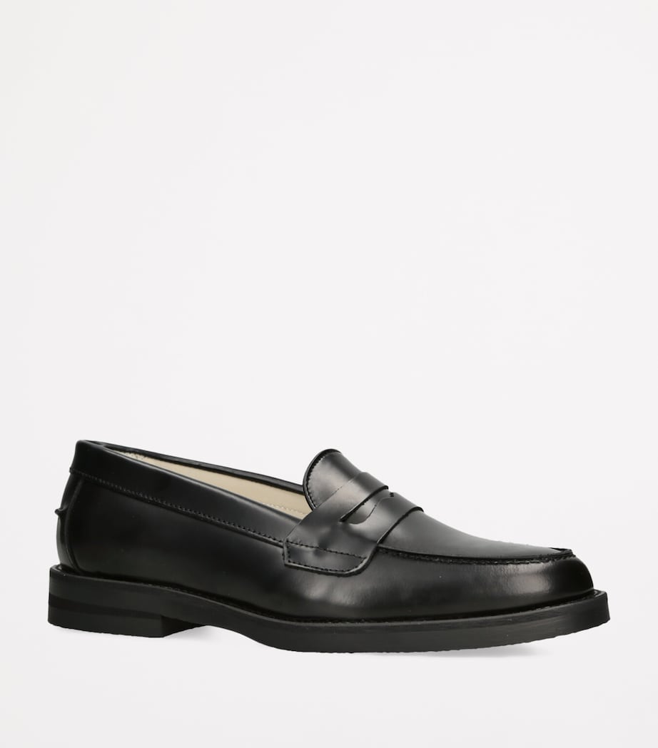 Leather Wilde Penny Loafers BLACK Image 4