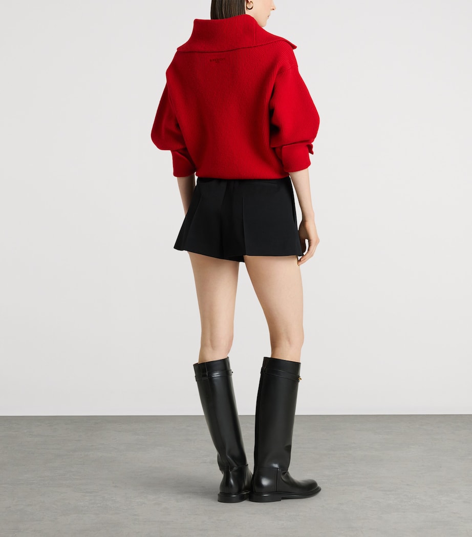 Givenchy Womens Wool Pinch Shorts Image 3