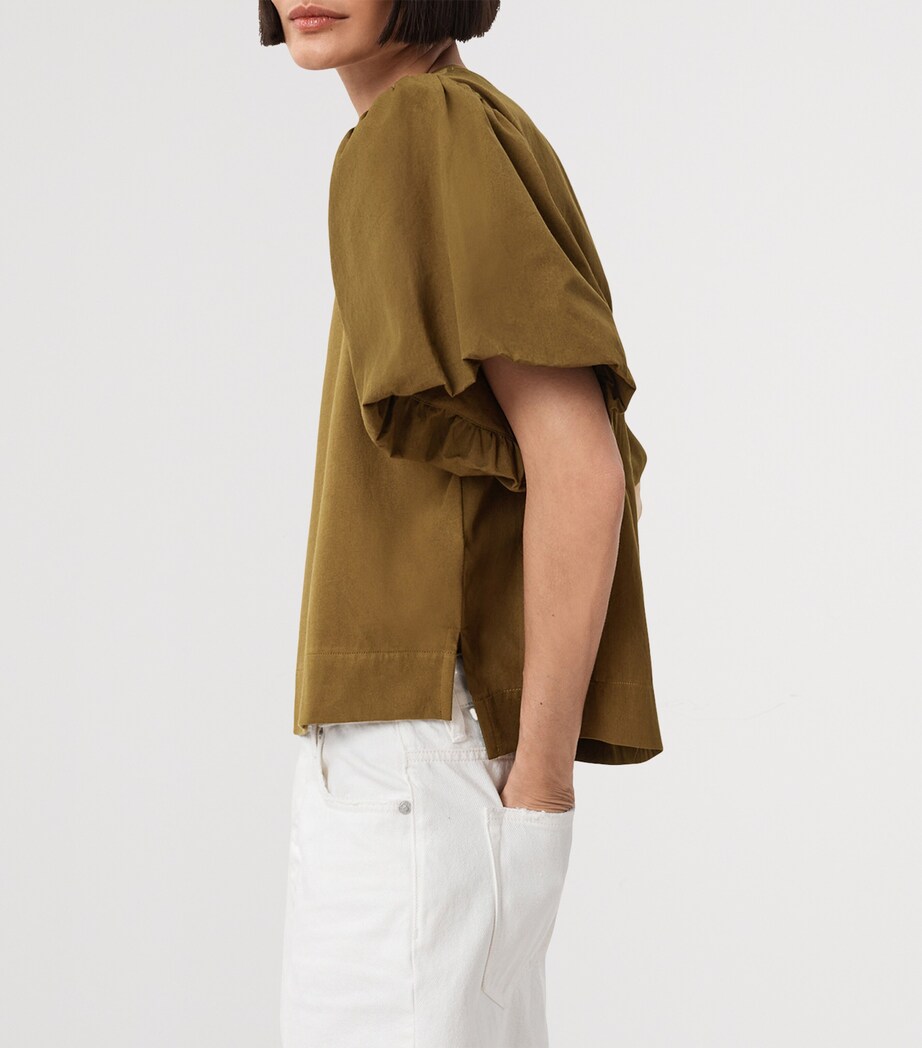 AllSaints Womens Organic Cotton Jess T-Shirt Fango Green Image 5