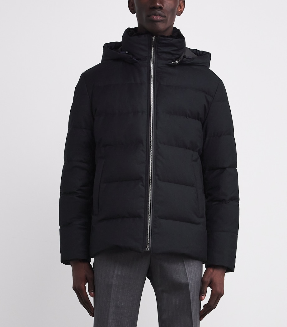 Wool-Silk Green Storm System Mink-Trim Puffer Jacket B2335 NAVY/NOIR Image 3