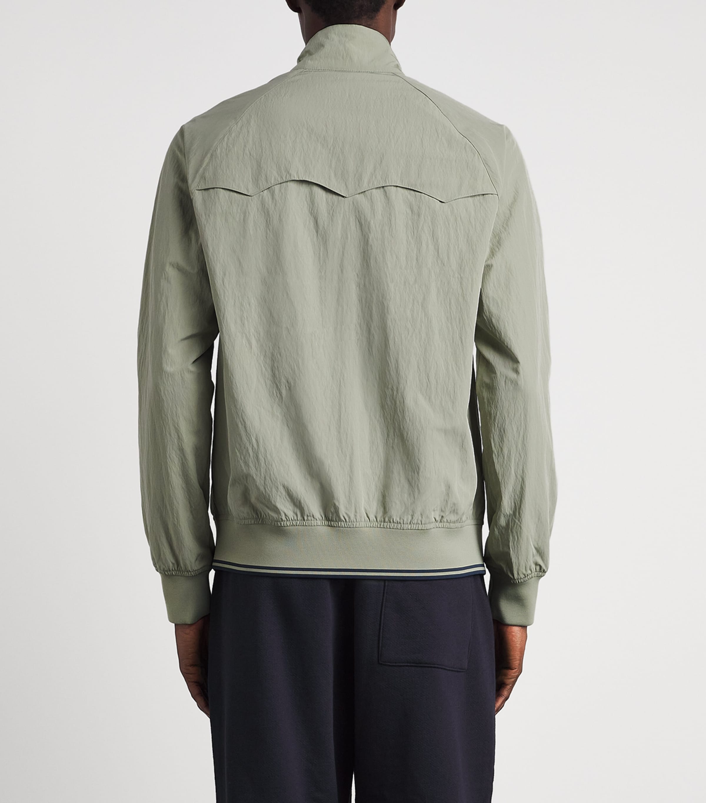 Fred Perry Mens Crinkle Harrington Jacket Seagrass Image 5