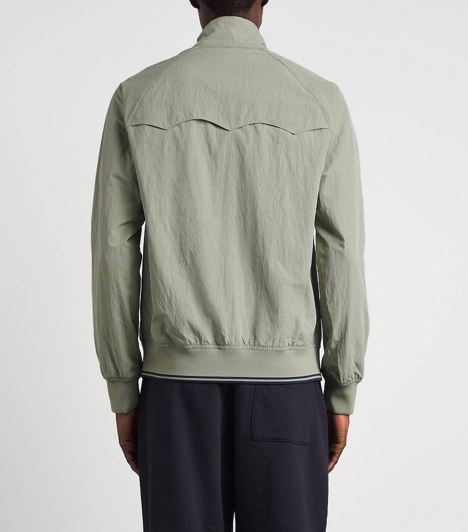 Fred Perry Mens Crinkle Harrington Jacket Seagrass Image 5