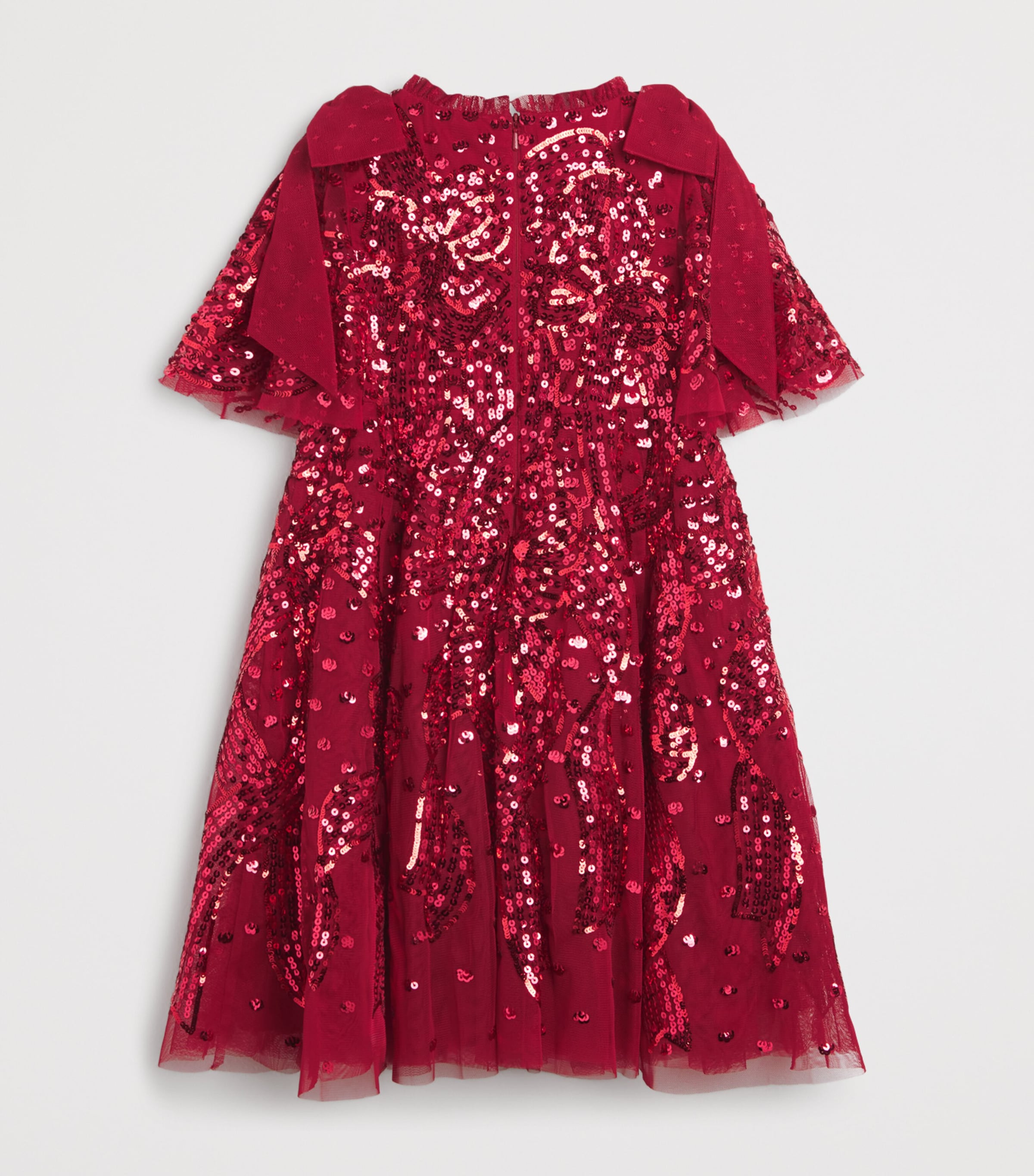 Sequinned Bow-Detail Dress (4-12 Years) RED Image 2