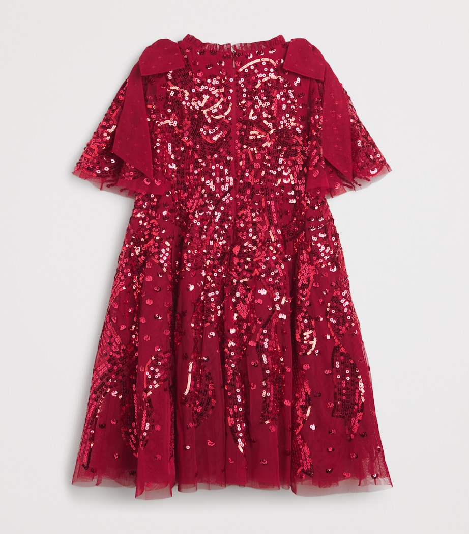 Sequinned Bow-Detail Dress (4-12 Years) RED Image 2
