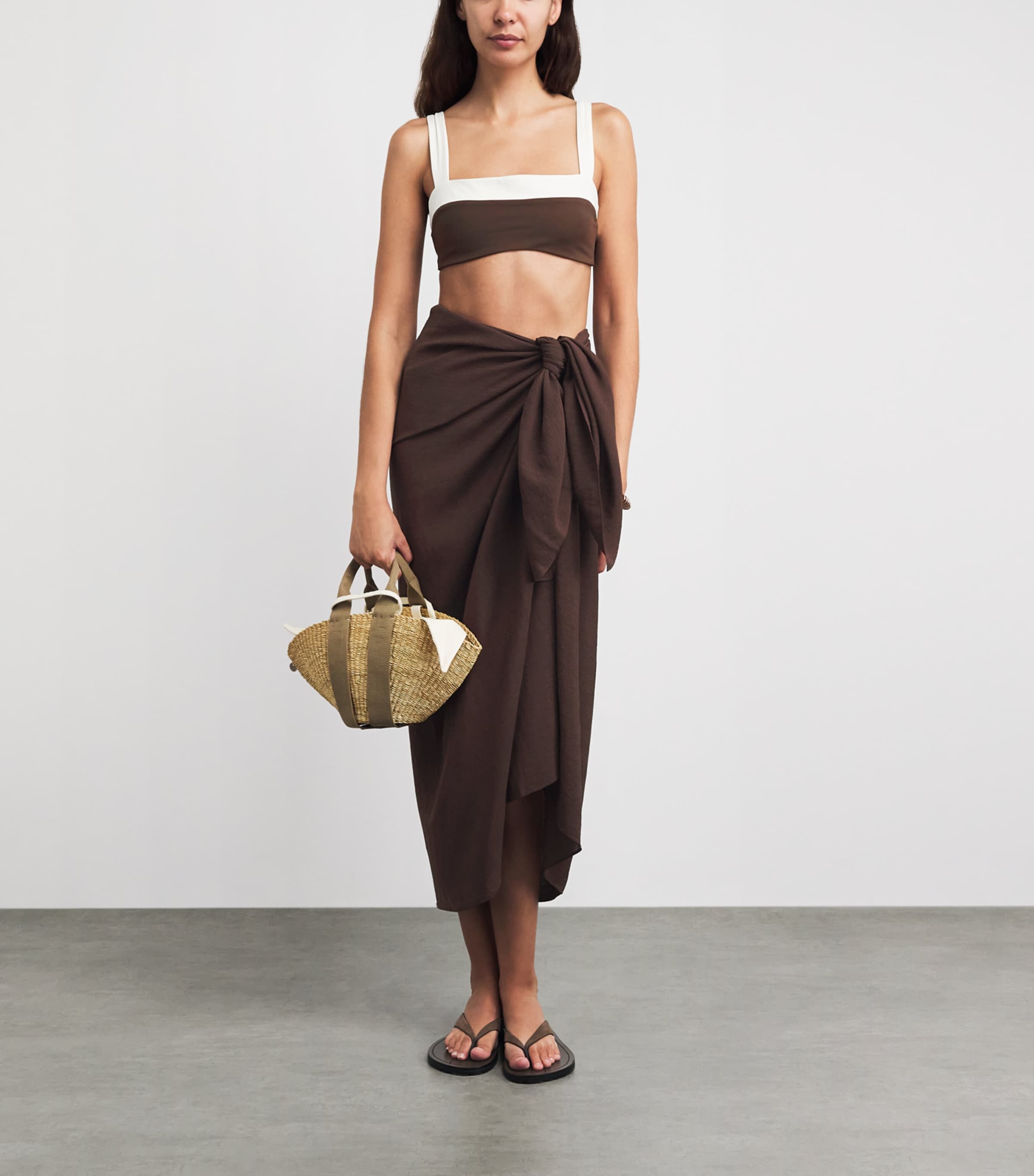 AWAY THAT DAY Womens Paros Sarong Espresso Crnkl Lnen Image 2