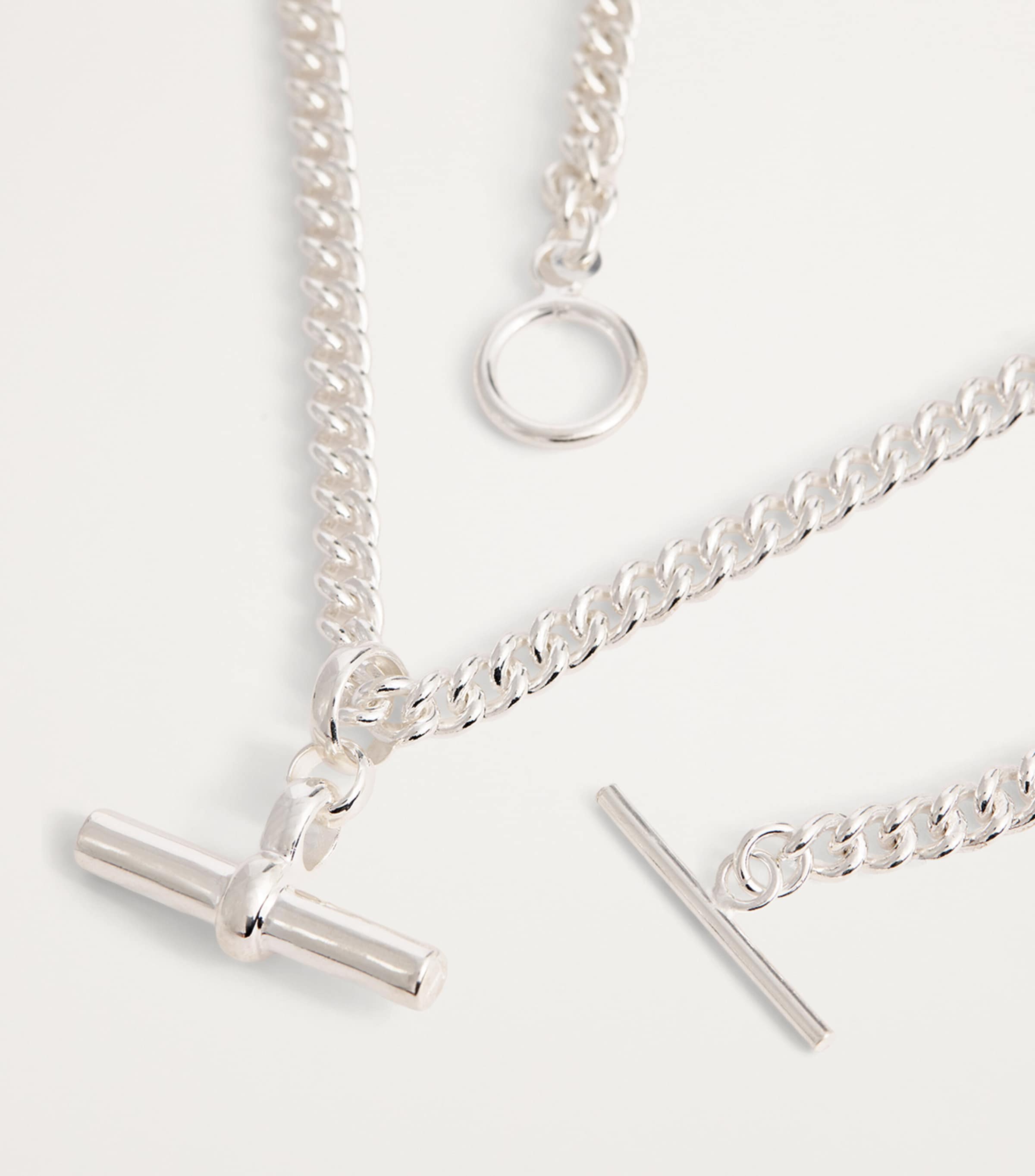 TILLY SVEAAS Sterling Silver T-Bar Curblink Chain Necklace