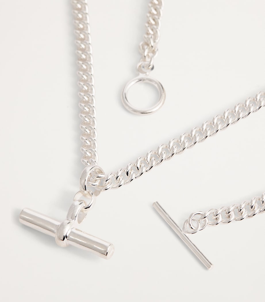 Sterling Silver T-Bar Curblink Chain Necklace SILVER Image 5