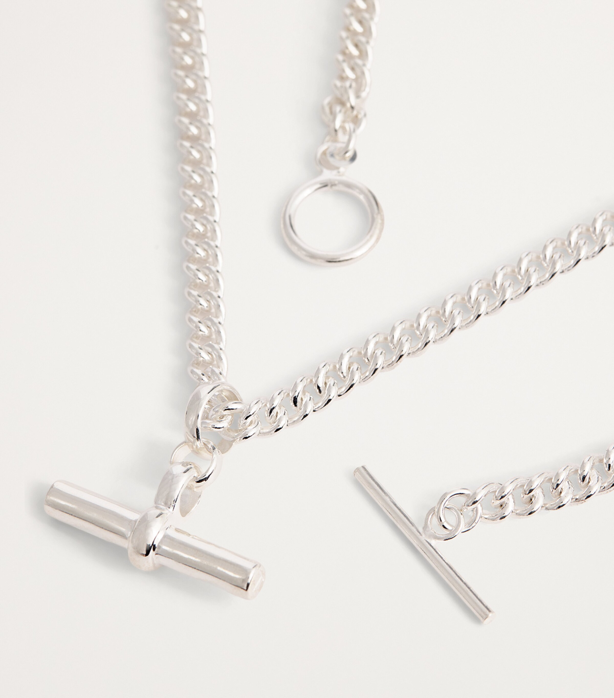 TILLY SVEAAS Sterling Silver T-Bar Curblink Chain Necklace