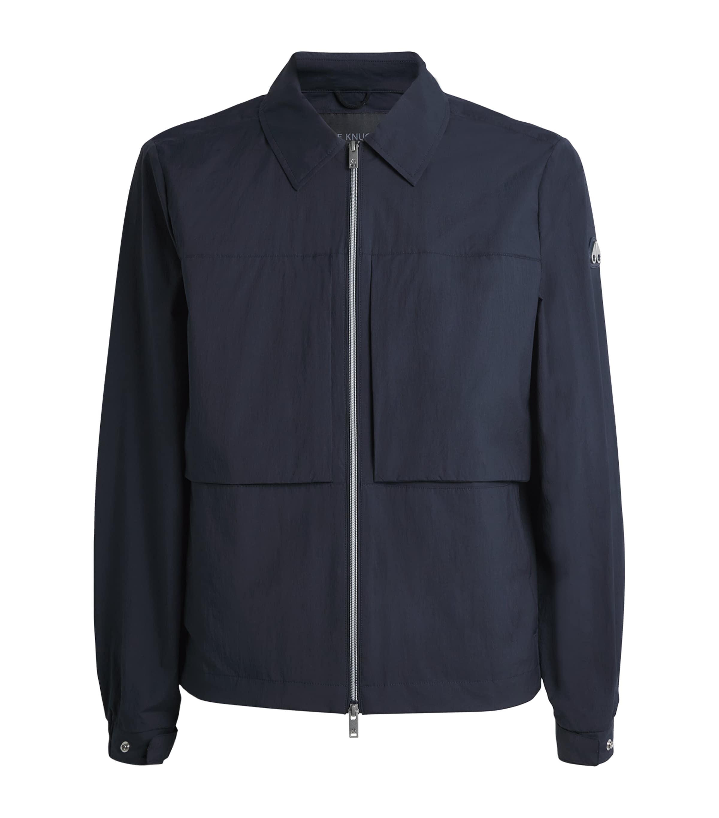Shop Moose Knuckles Crinkled Nylon Waverly Overshirt In Navy