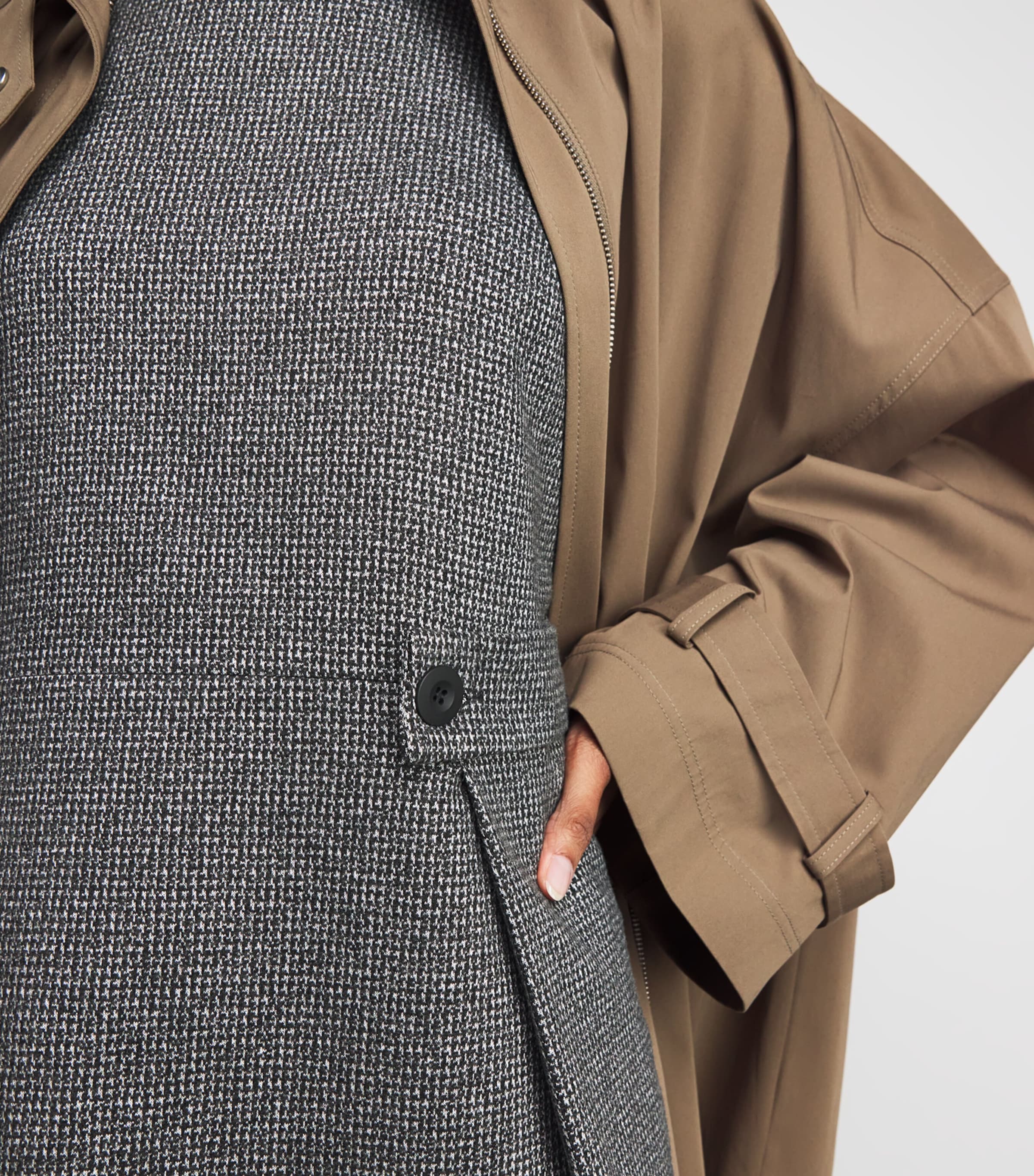 Houndstooth Tailored Mini Dress DARK GREY Image 7