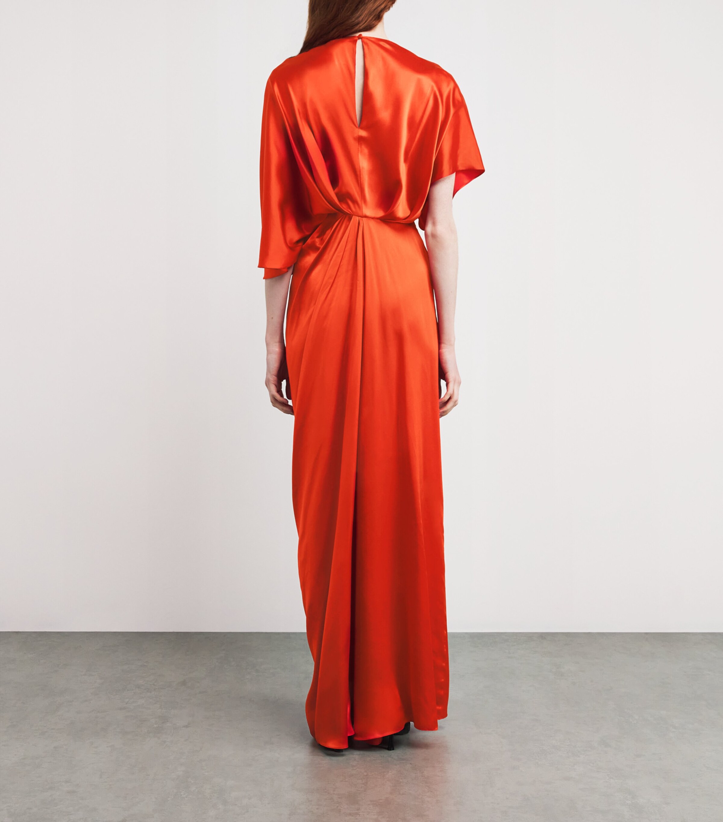 Roksanda Womens Silk Draped Hierys Maxi Dress Rust&orange Image 3
