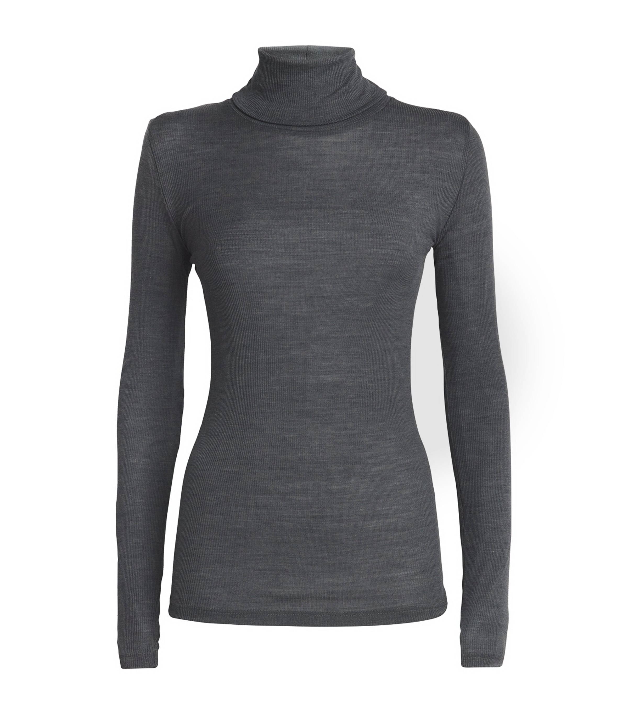 Zimmerli Wool-silk Rollneck Top In Grey