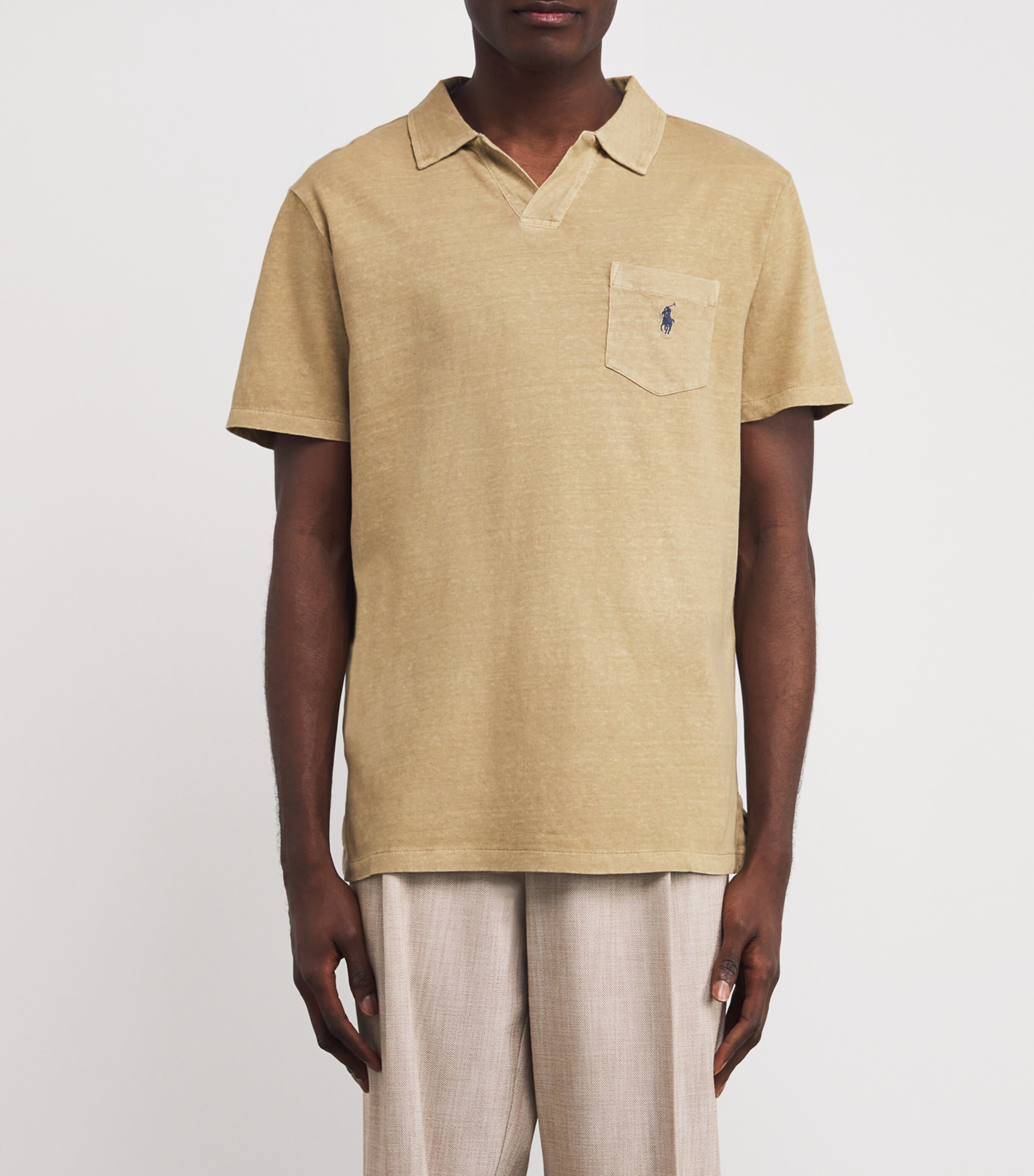 Polo Ralph Lauren Cotton-Linen Open-Collar Polo Shirt