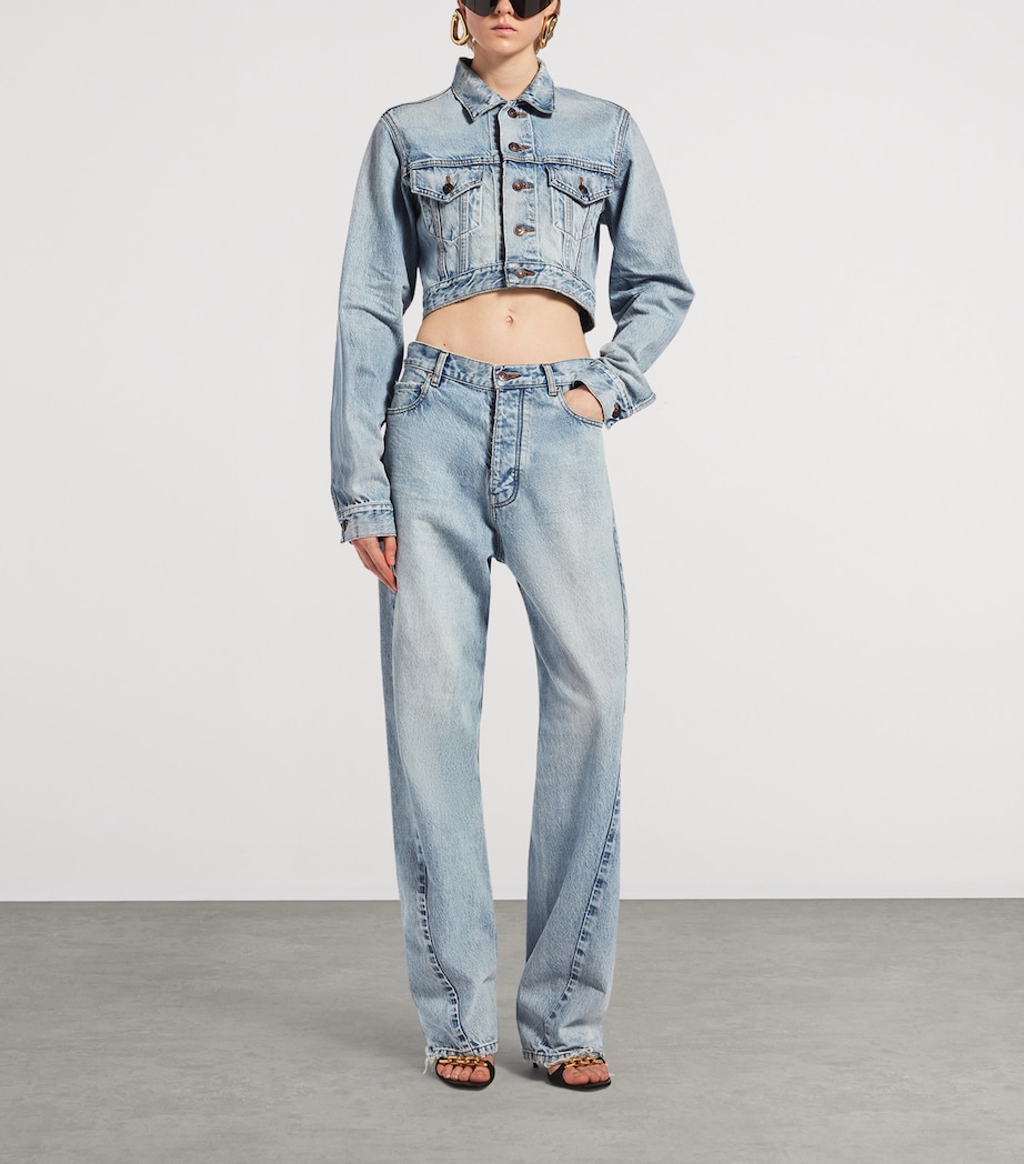 Balenciaga Womens Twisted Seam Straight-Leg Jeans Image 2