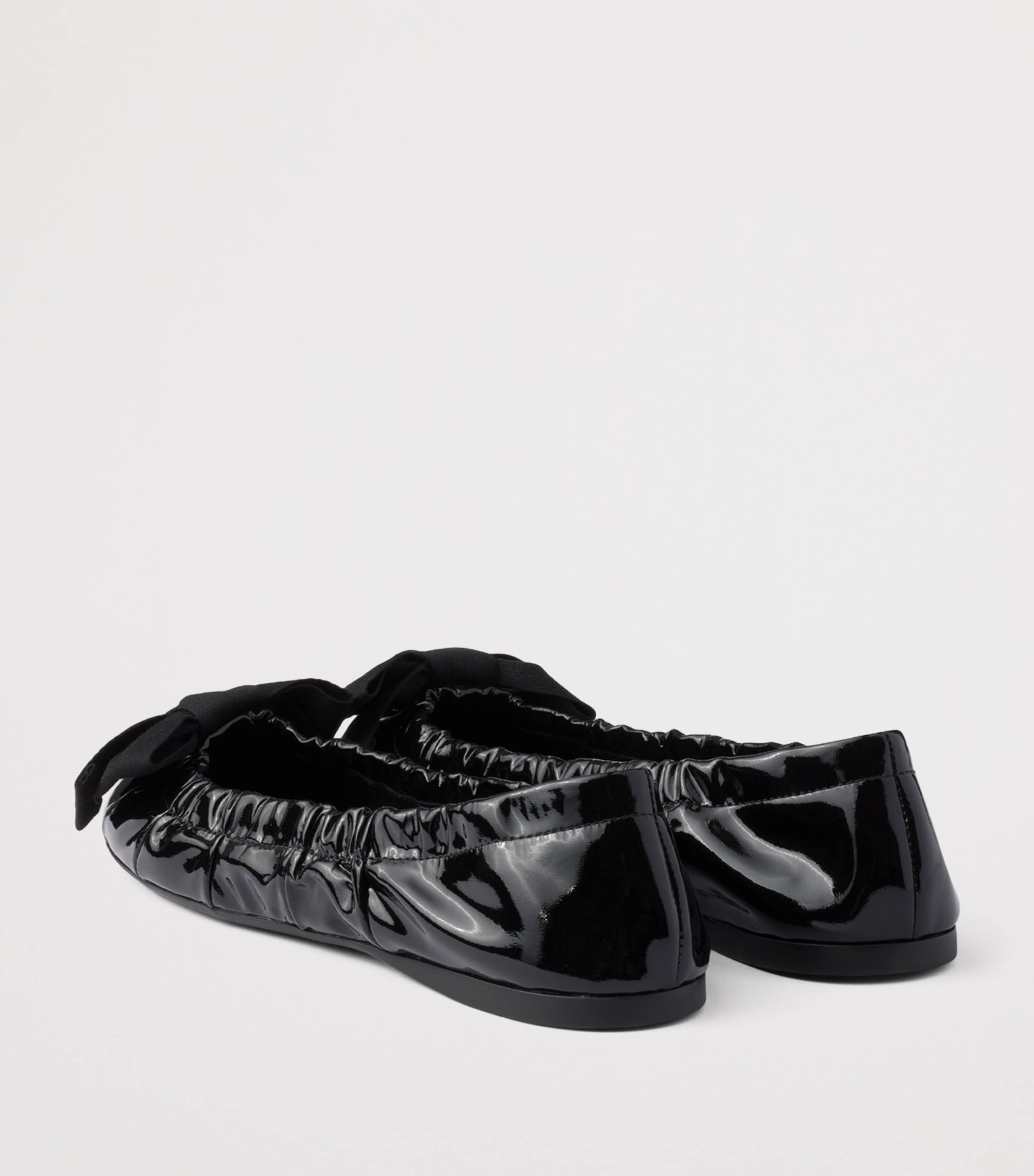 Prada Patent Leather Bow Ballet Flats Black Image 5
