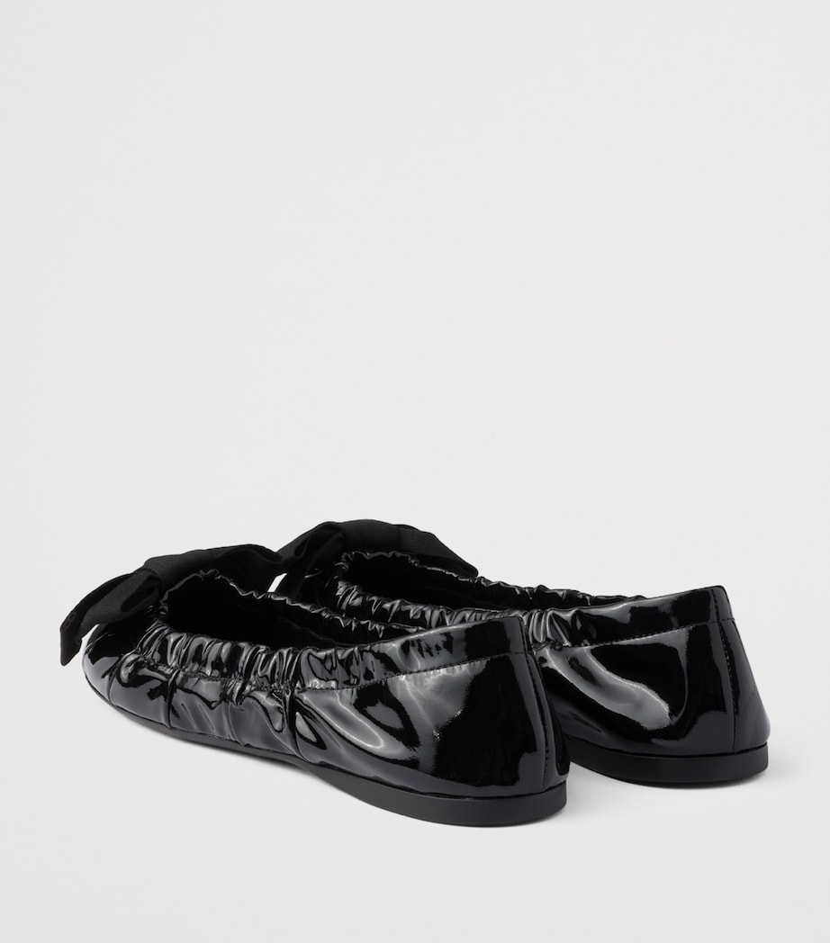 Prada Patent Leather Bow Ballet Flats Black Image 5