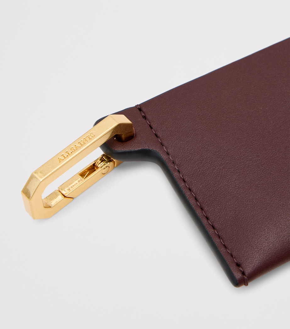 Leather Hex Card Holder DARK RED Image 4