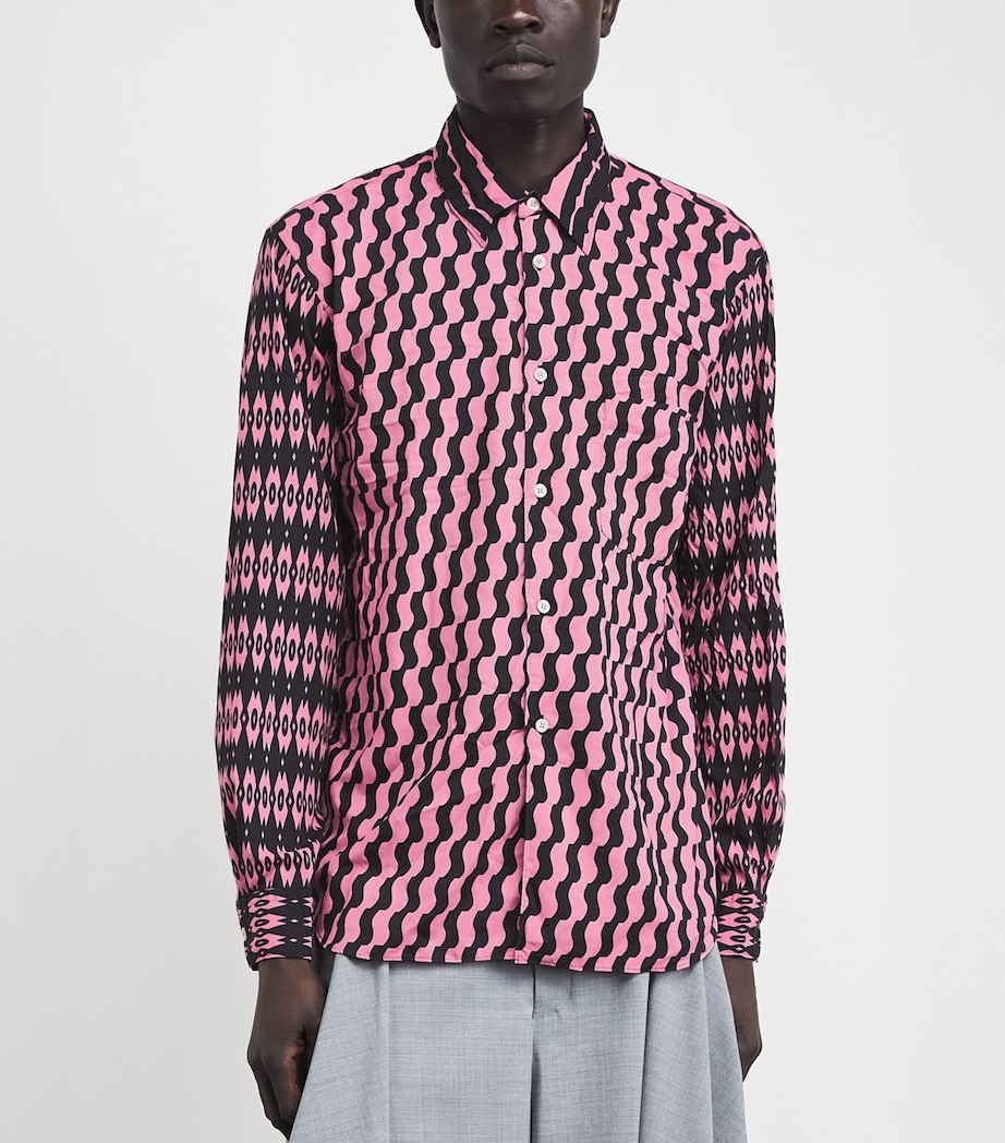 Comme Des Garçons Homme Plus Mens Printed Relaxed Shirt Pink/black Image 4