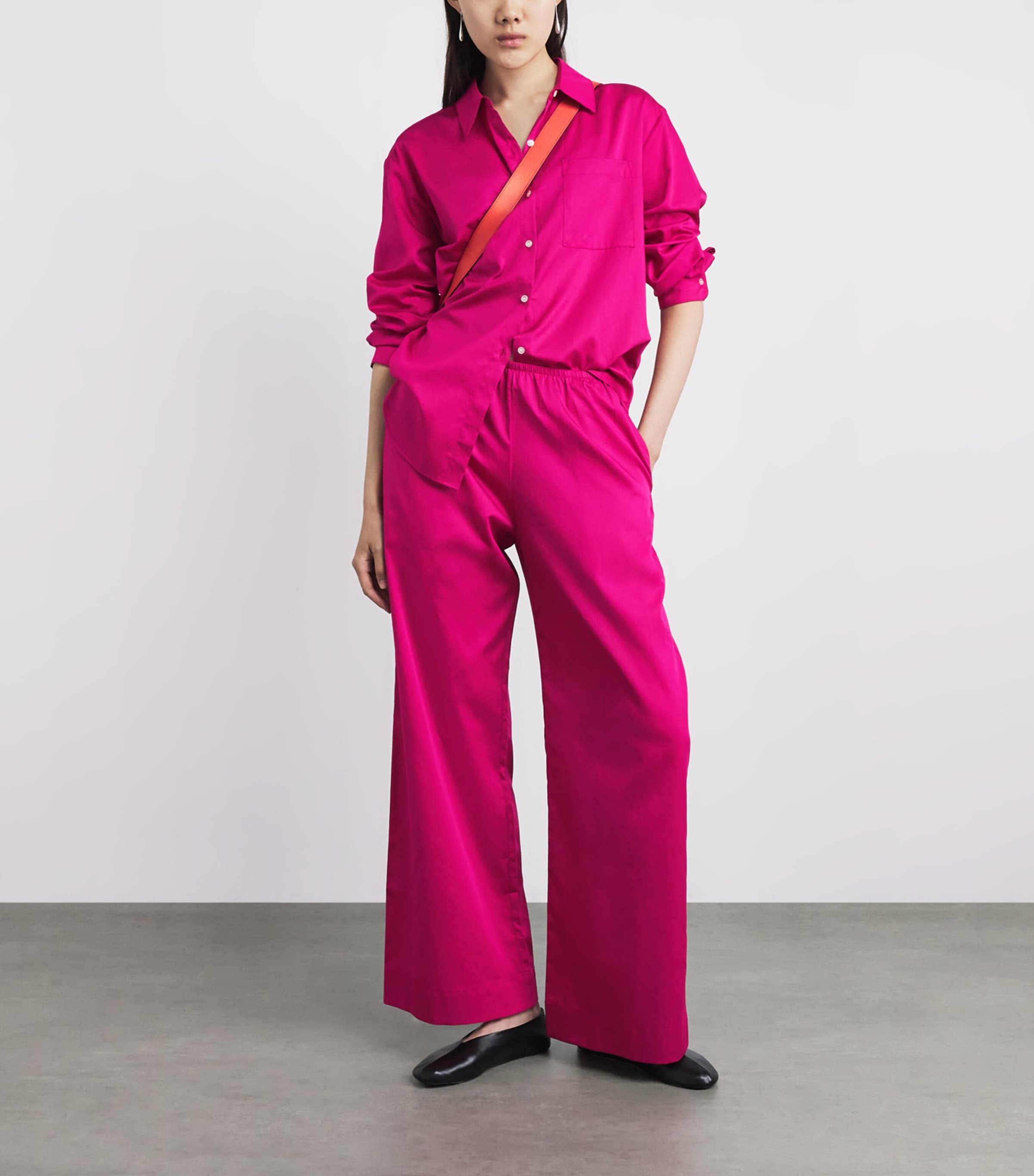 LESET Womens Cotton Yoko Trousers Amaranth Image 2