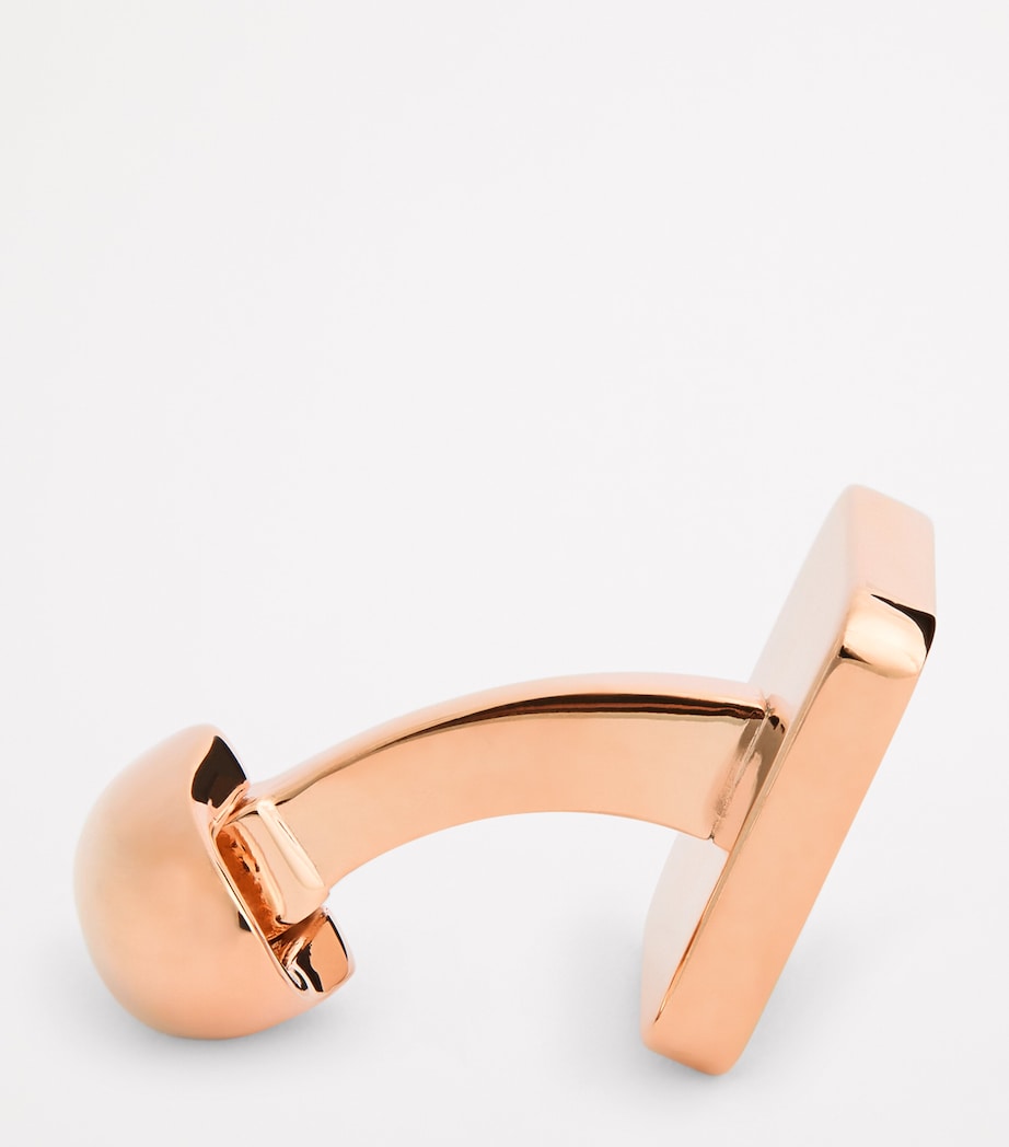 Rose Gold-Plated Key Stone Cufflinks BLACK Image 4
