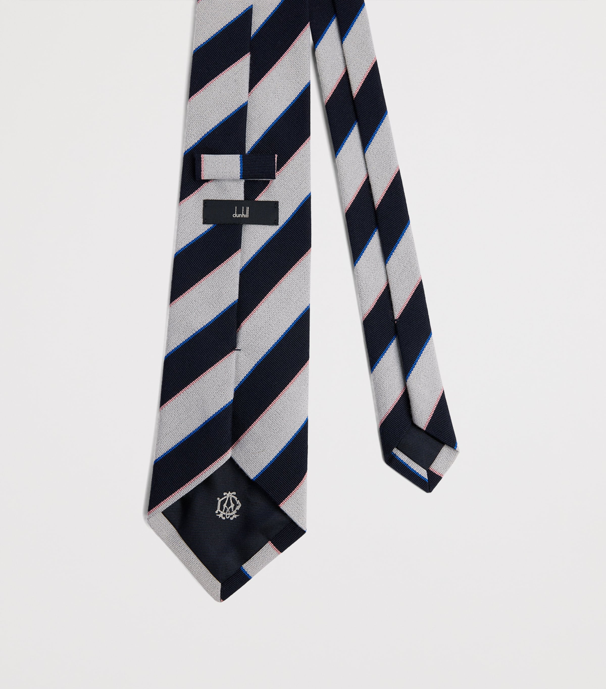 Dunhill Wool-Mulberry Silk Stripe Tie Image 2