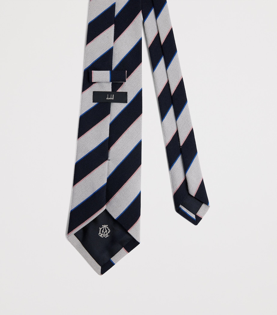 Dunhill Wool-Mulberry Silk Stripe Tie Image 2