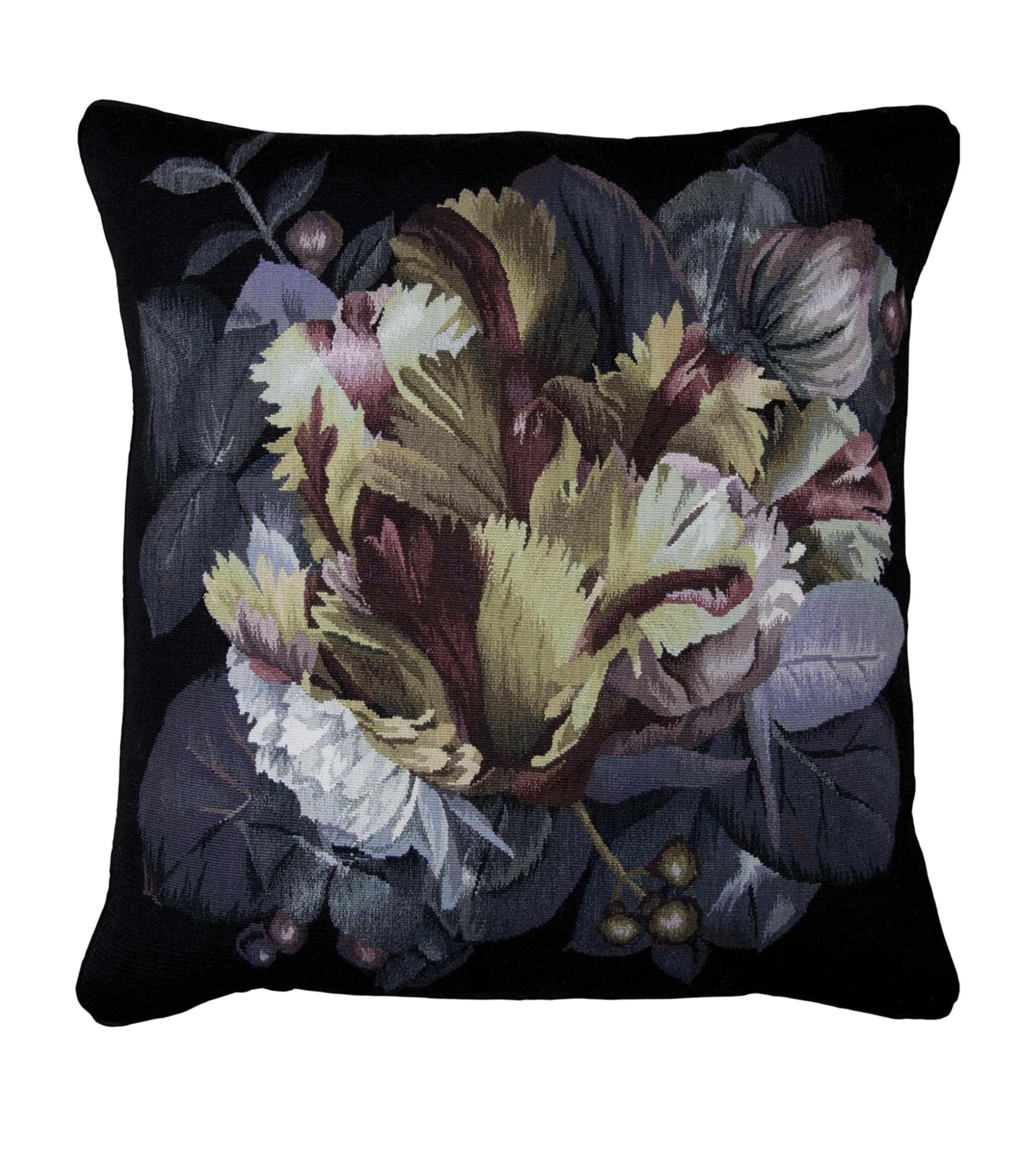 The Rug Company X Alexander Mcqueen Chiaroscuro Cushion In Black