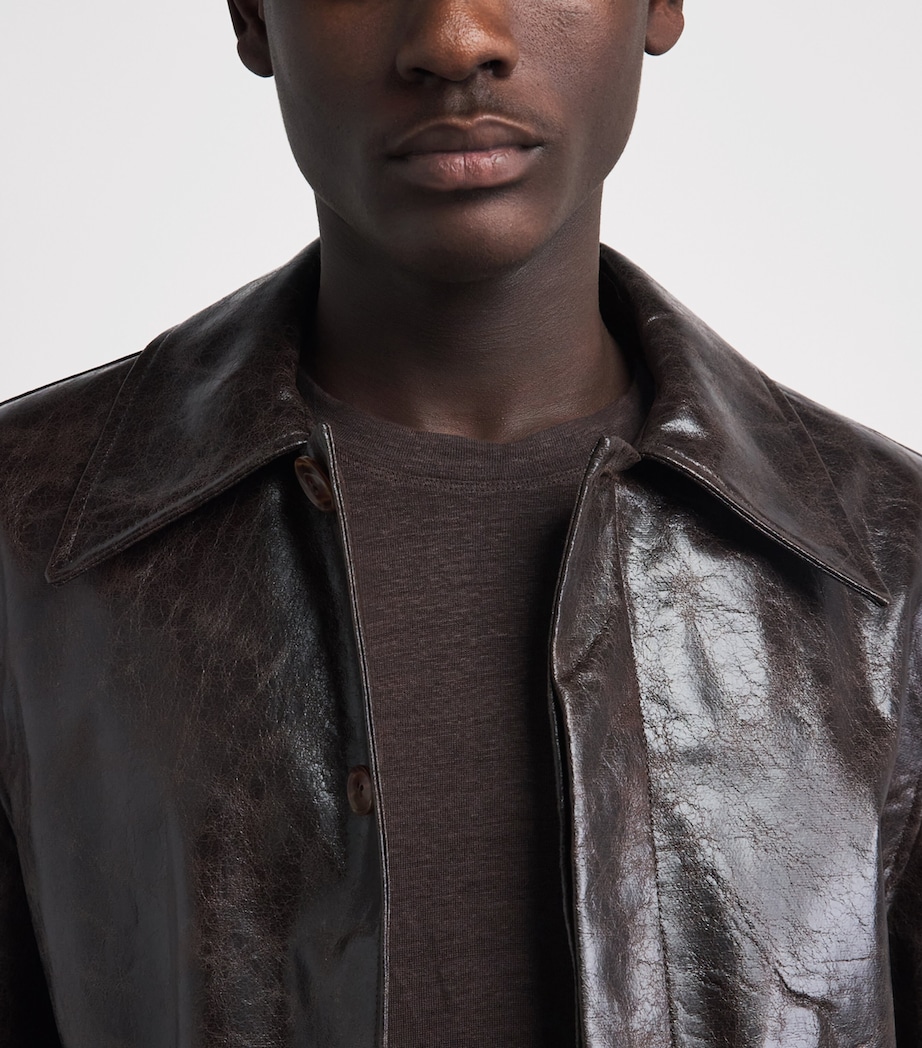 Sandro Paris Mens Linen T-Shirt Black Brown Image 3