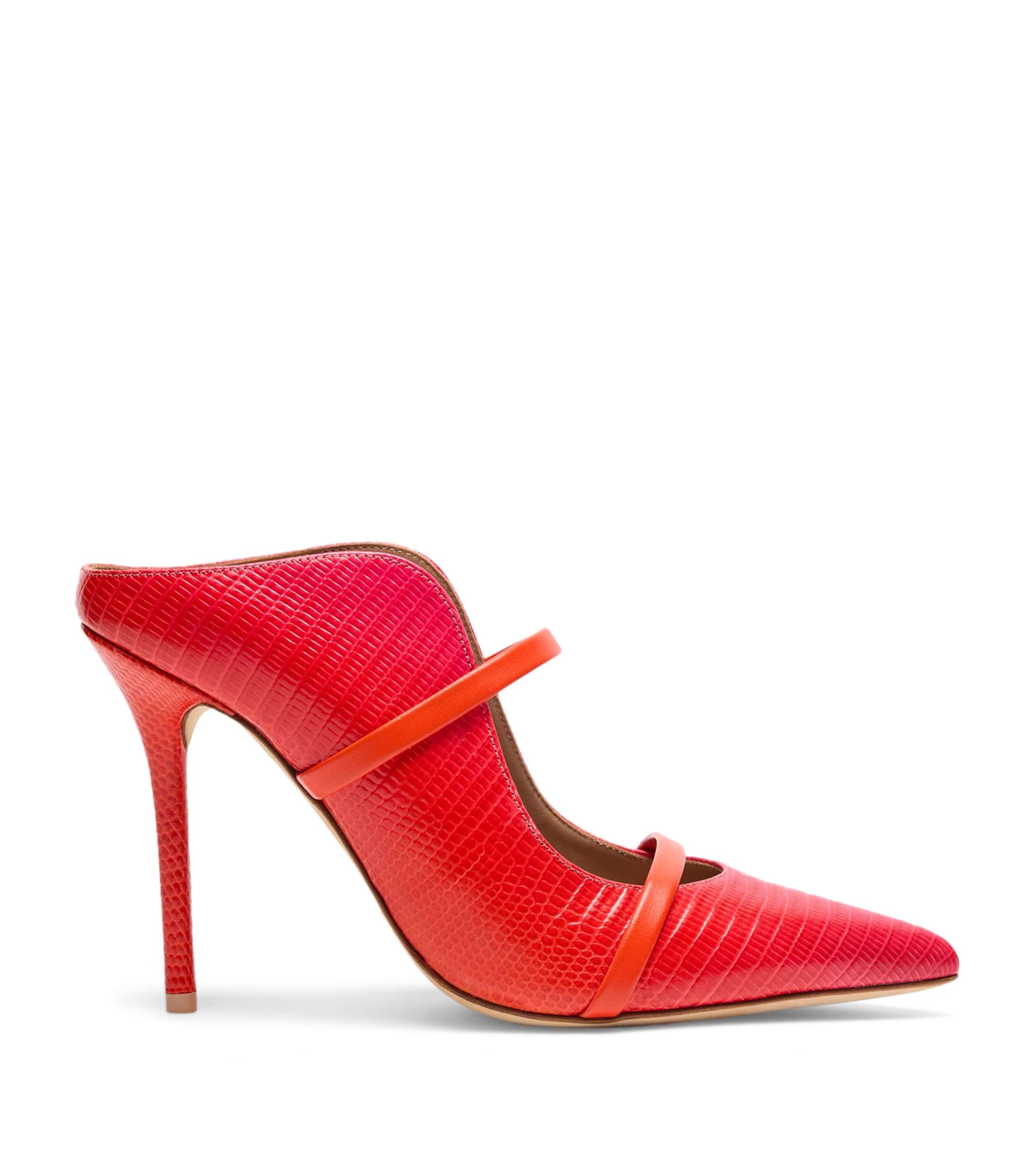 Malone Souliers Embossed Leather Maureen Heeled Sandals 100 Marigold Image 1