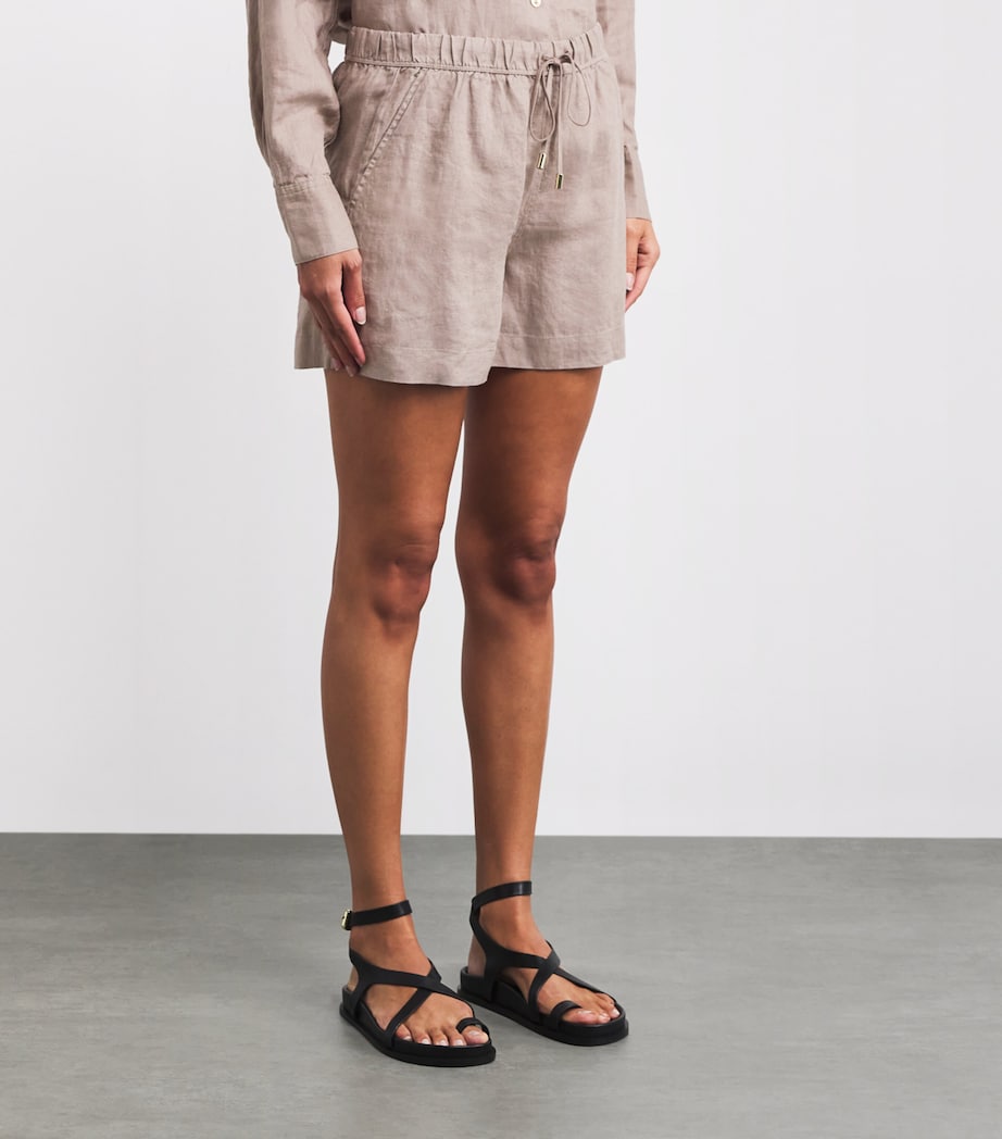 Linen Drawstring Zakynthos Shorts TAU-TAU/LINEN Image 3