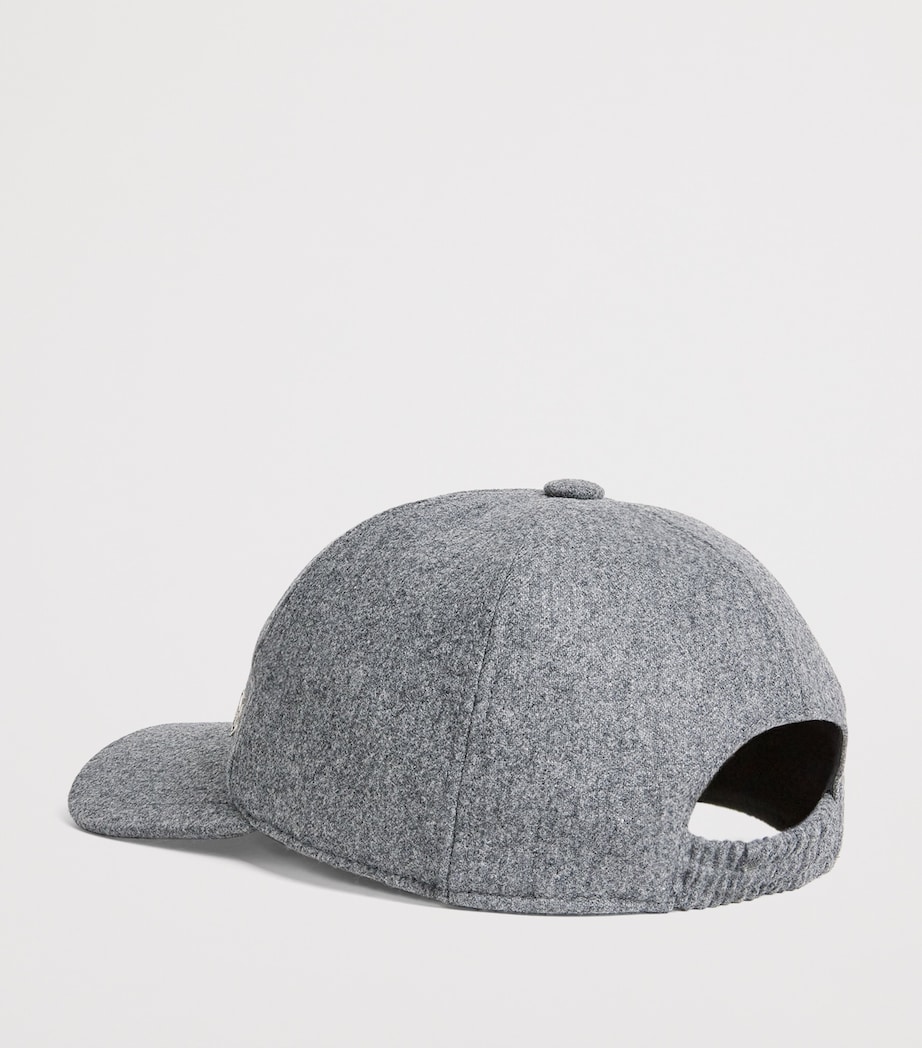 Virgin Wool Shield Baseball Cap 016 GREY MELANGE Image 3