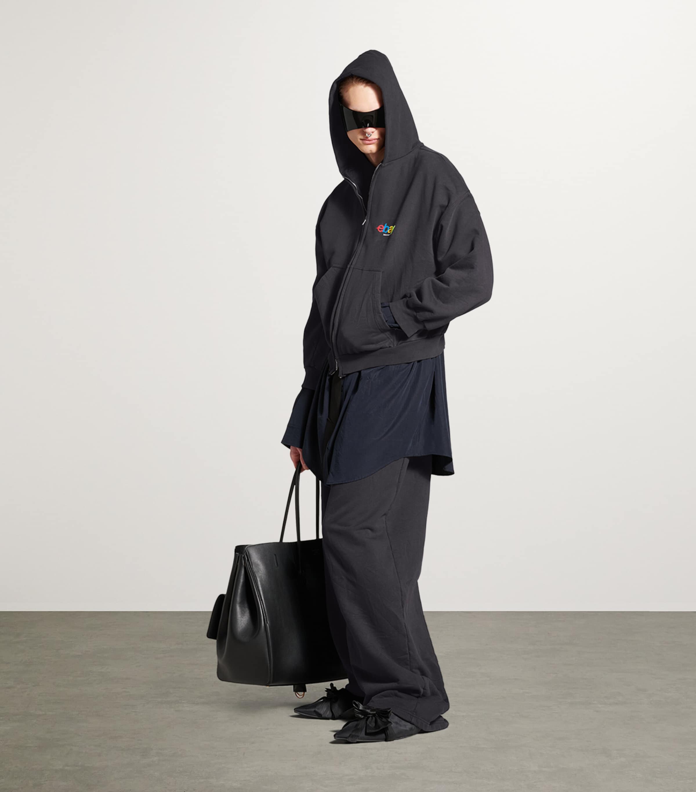 Balenciaga Black Distressed Ebay Zip-Up Hoodie | Harrods US