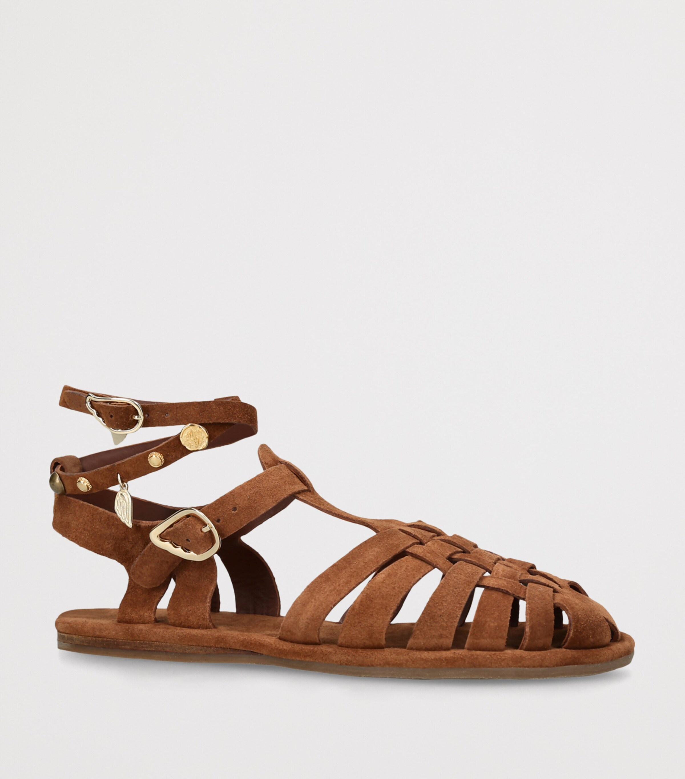 Ancient Greek Sandals Suede Karina Sandals Rust Image 3