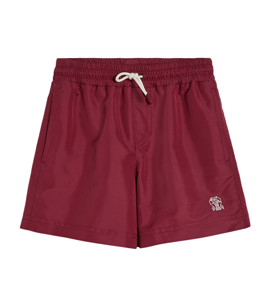 Brunello Cucinelli Kids Logo Print Swim Shorts Image 1