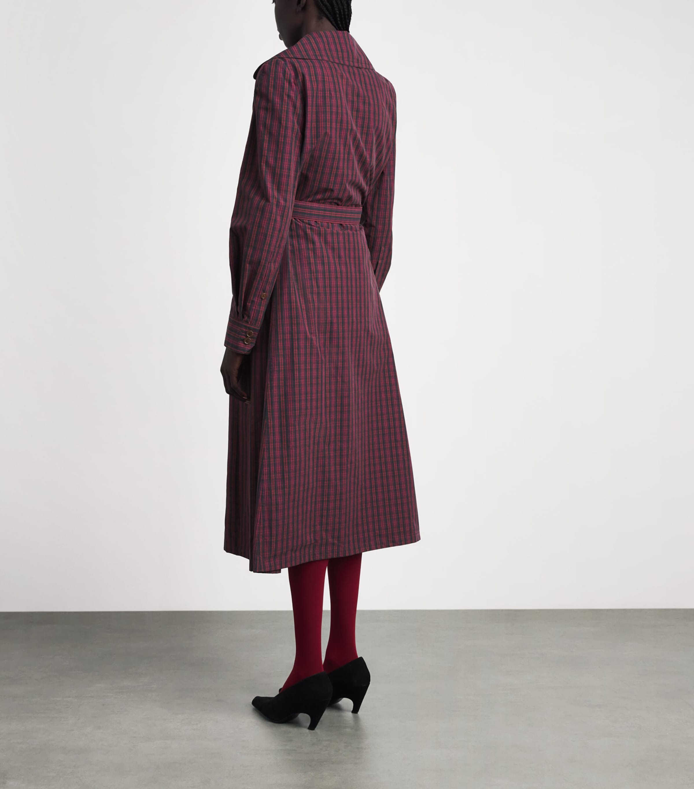 Vivienne Westwood Womens Cotton Tartan Liska Trench Coat Red/green/blue Image 5