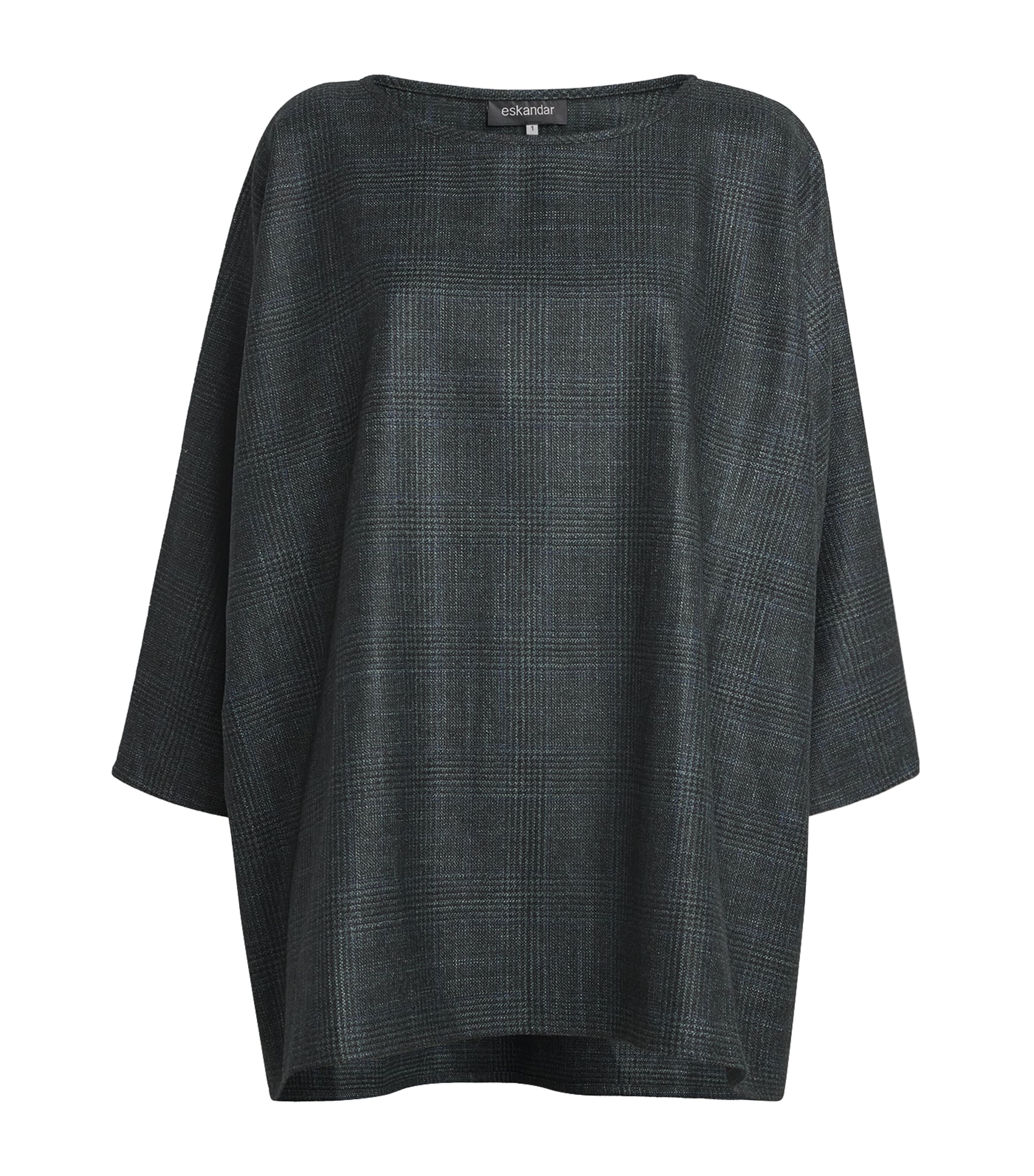 Eskandar Wool-silk-cashmere Boat-neck Top In Green