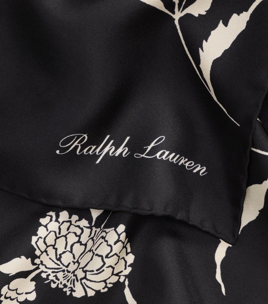 Ralph Lauren Collection Mulberry Silk Twill Floral Scarf Black Image 3