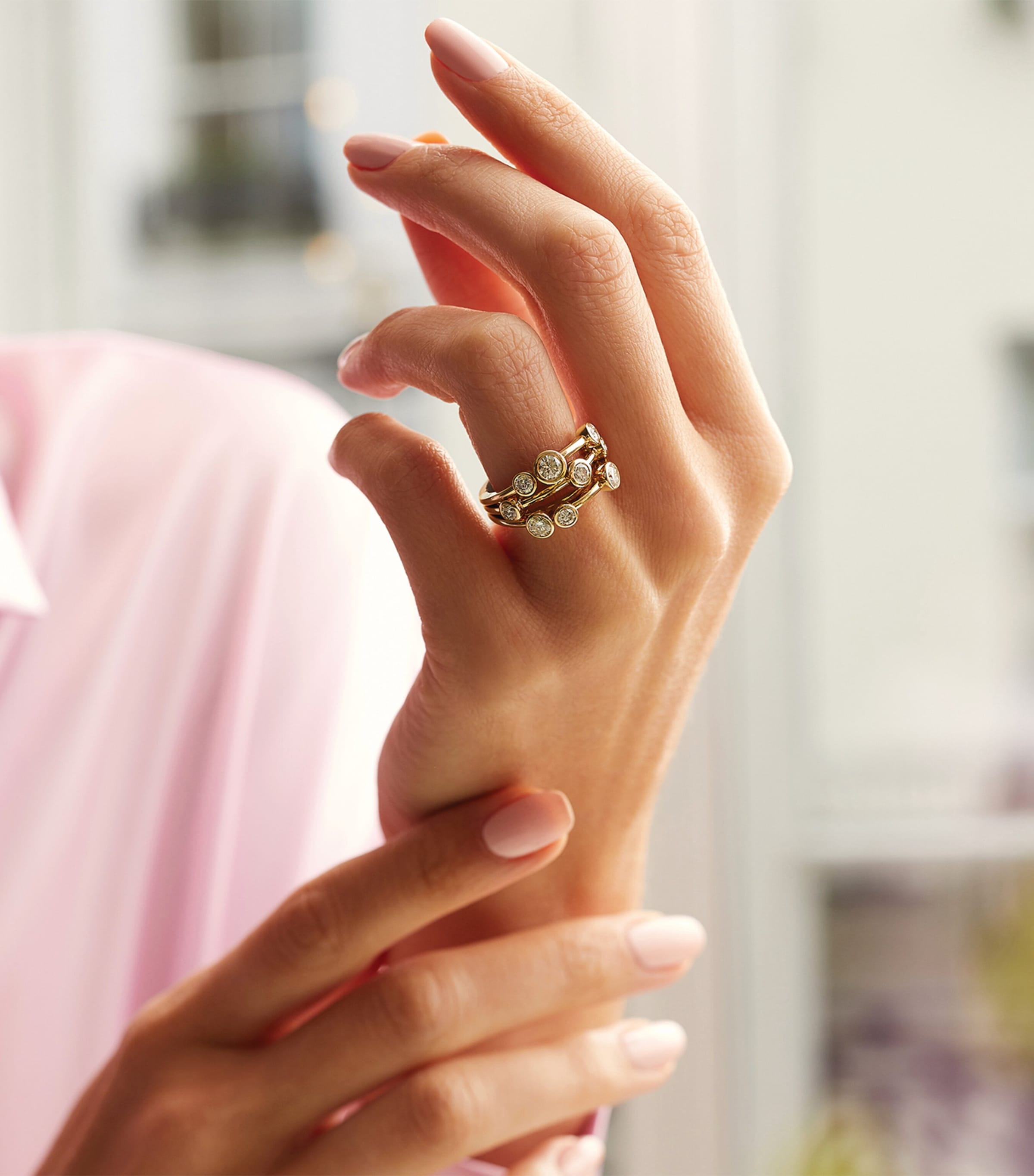 Yellow Gold and Diamond Classic Raindance Ring YELLOW GOLD Image 3