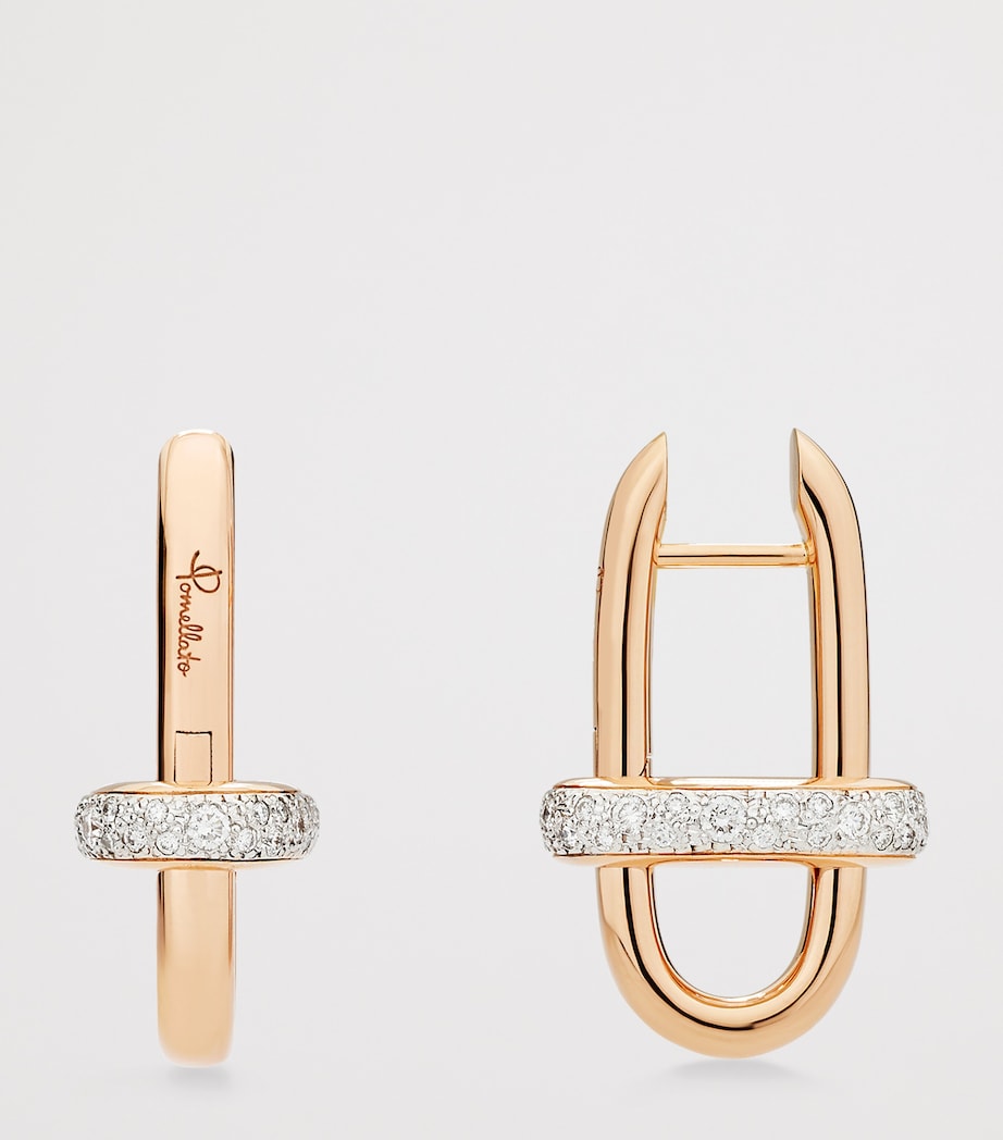 Rose Gold and Diamond Iconica Hoop Earrings DB000 Image 4