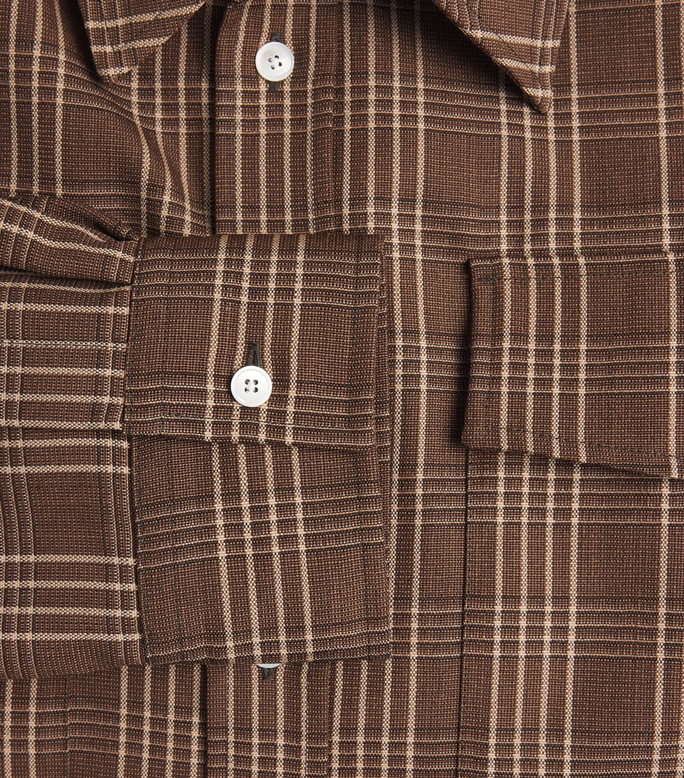 AMI Paris Brown Cotton Check Shirt | Harrods US