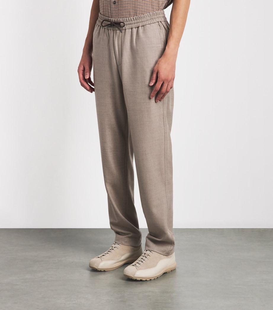 Sease Mens Stretch-Virgin Wool Mindset Drawstring Trousers Driftwood Image 4