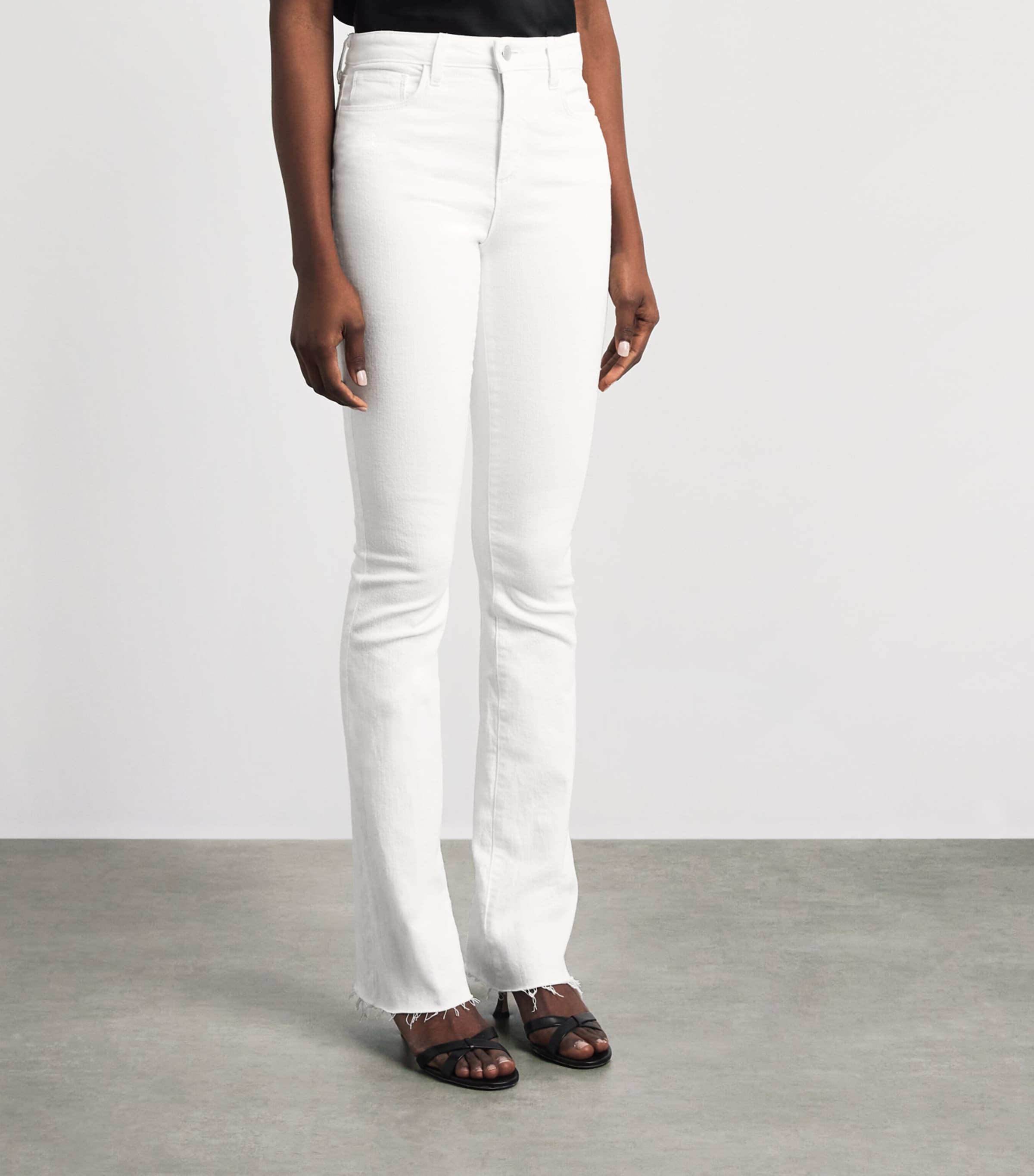 L'Agence Womens Ruth Straight Jeans Blanc Blan Image 4