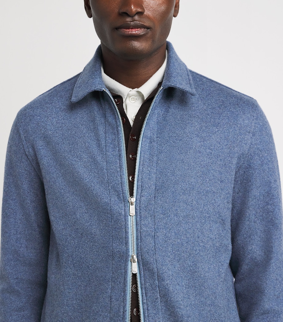Cashmere 2-Way Zip Jacket 11 - LIGHT BLU Image 6