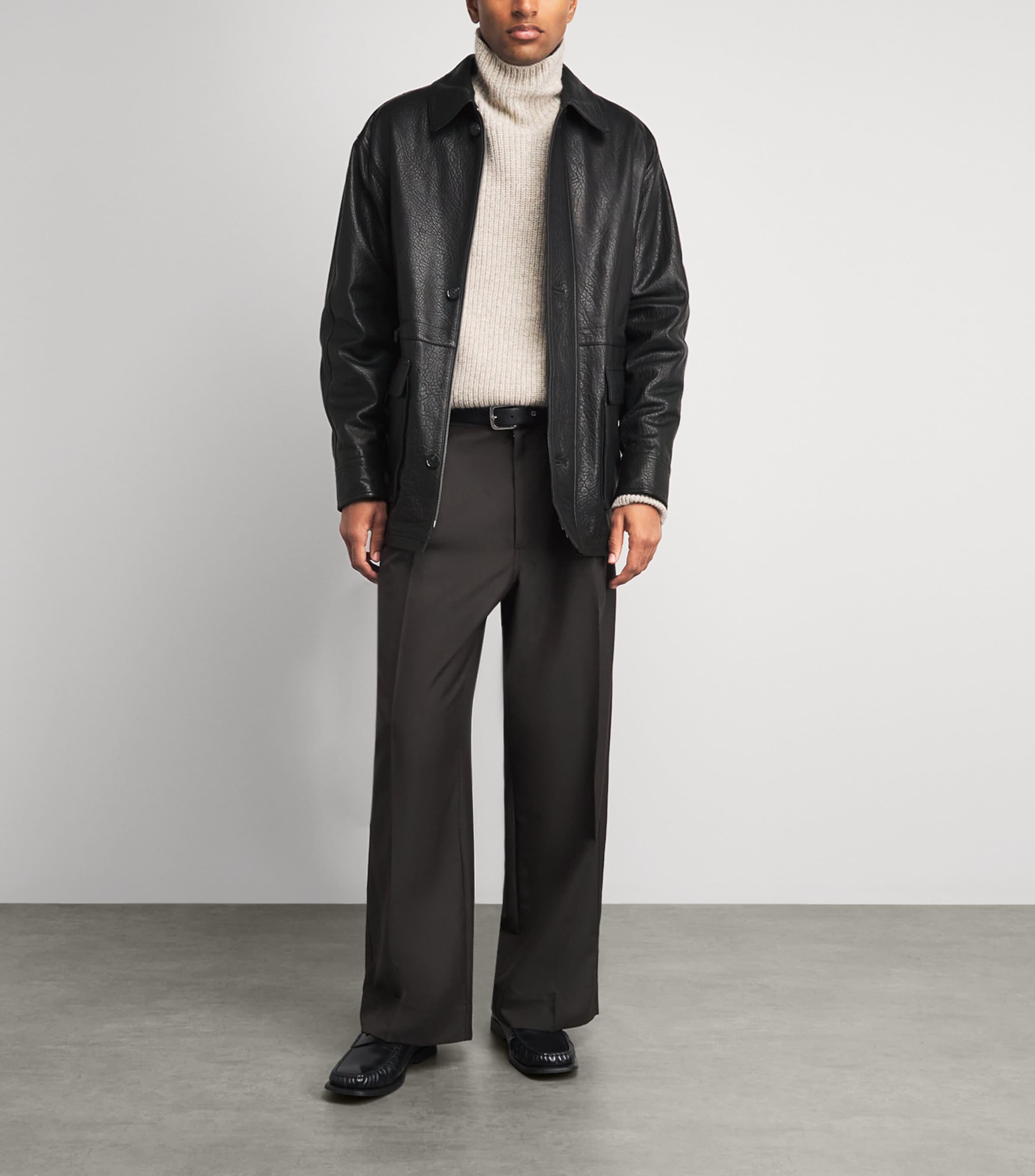 Arma Mens Lambskin Mavis Jacket Black Image 2